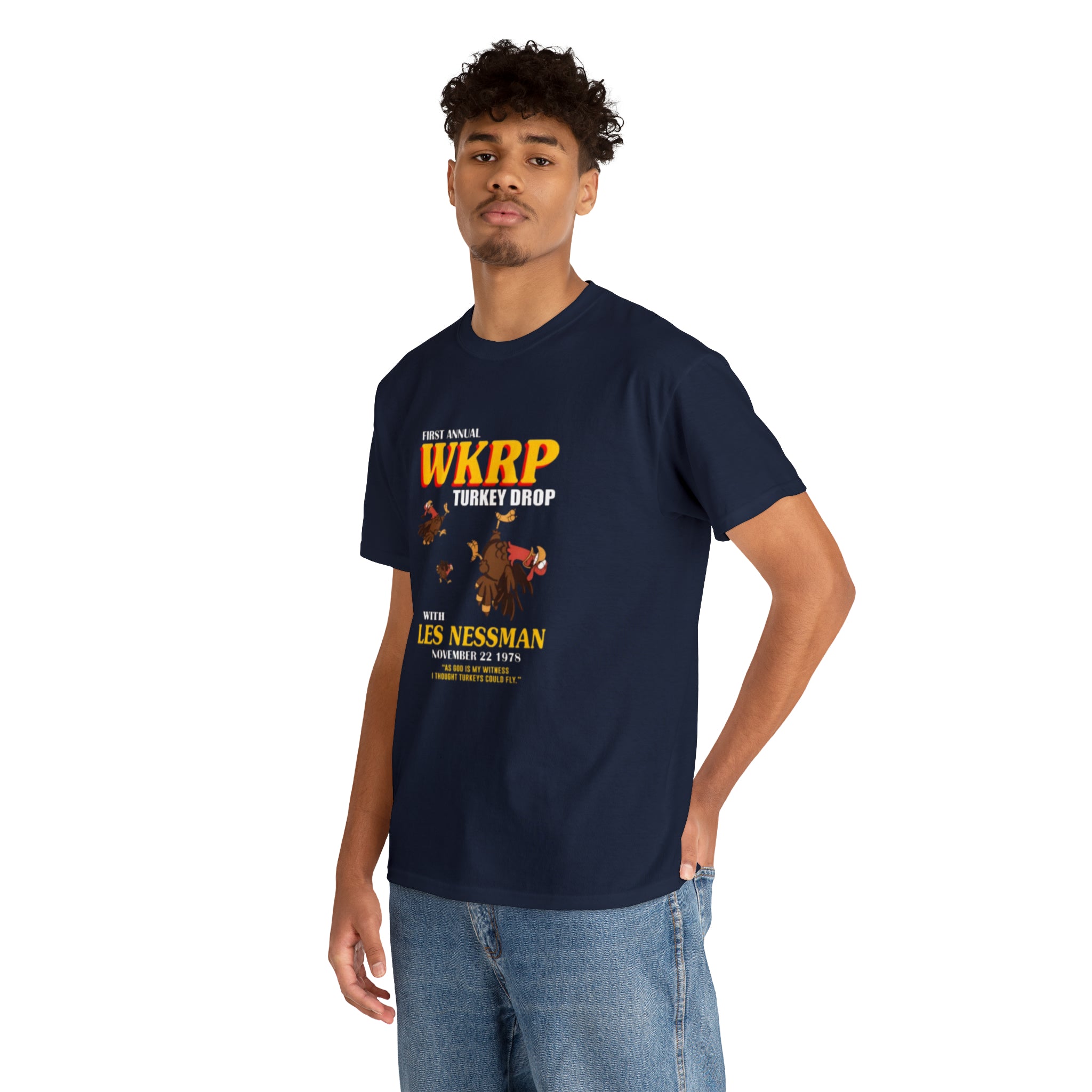 WKRP 70's TV Show- Unisex Heavy Cotton T-Shirt - Creations by Chris and Carlos