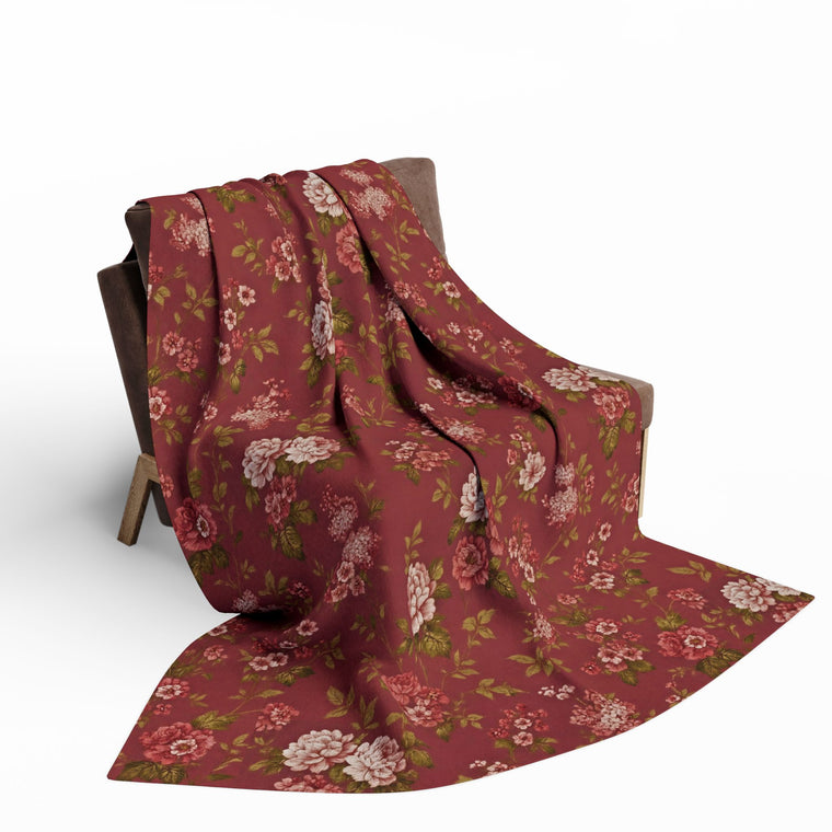 Plumstead Manor- Charming Floral Arctic Fleece Blanket, Cozy Throw, Gift for Home, Wedding, Valentine, Living Room Decor, Soft Blanket - Creations by Chris and Carlos