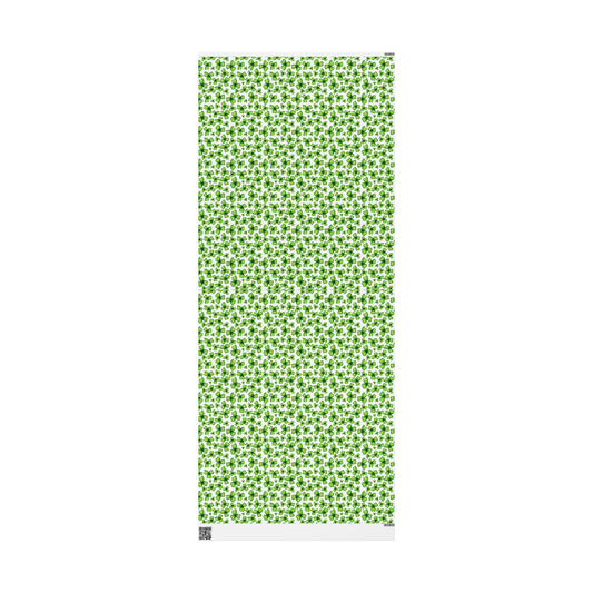 Shamrock Clover Wrapping Paper Roll - St. Patrick’s Day Green Floral Gift Wrap - Creations by Chris and Carlos