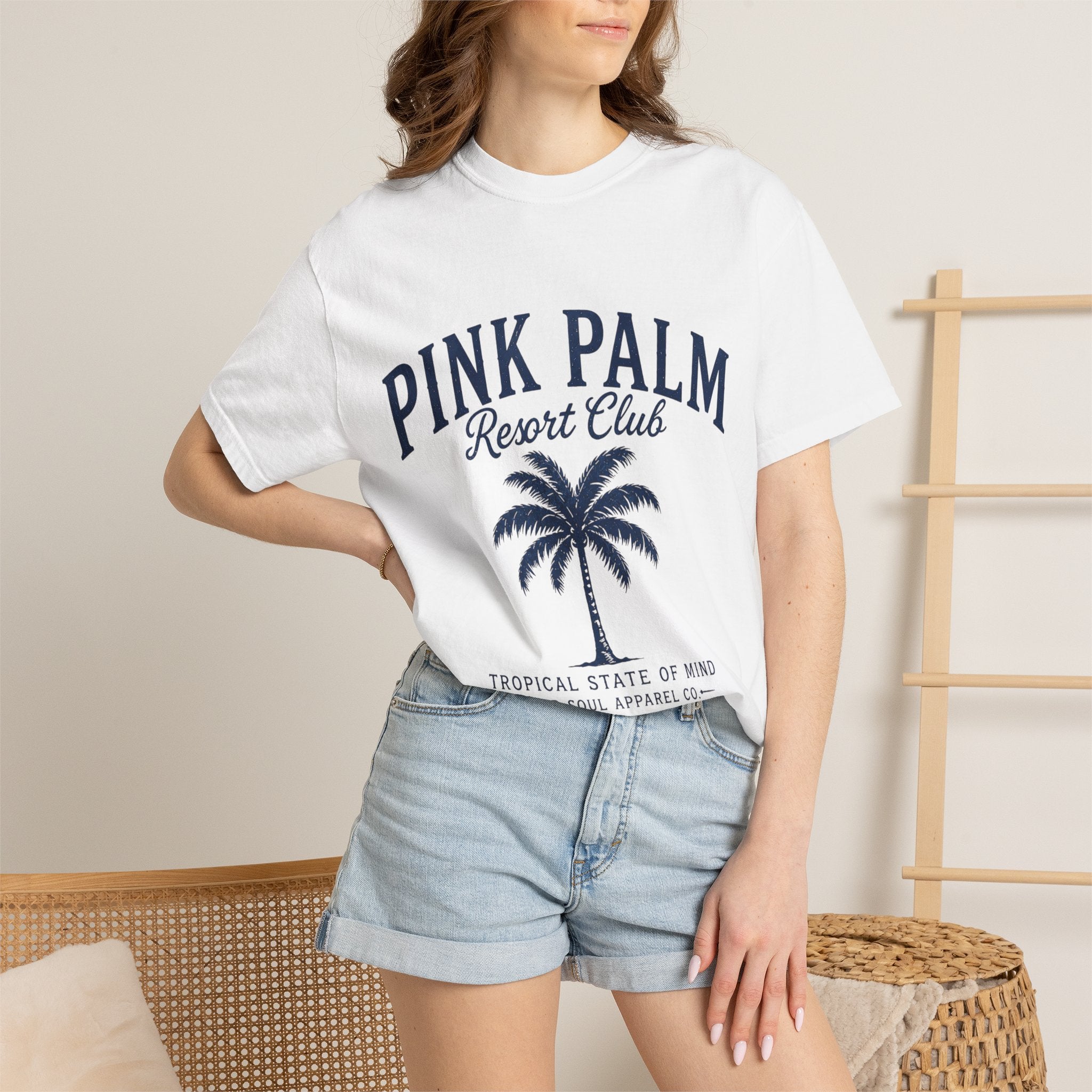 Pink Palm Resort Club T-Shirt — Tropical Palm Graphic Tee - Creations by Chris and Carlos