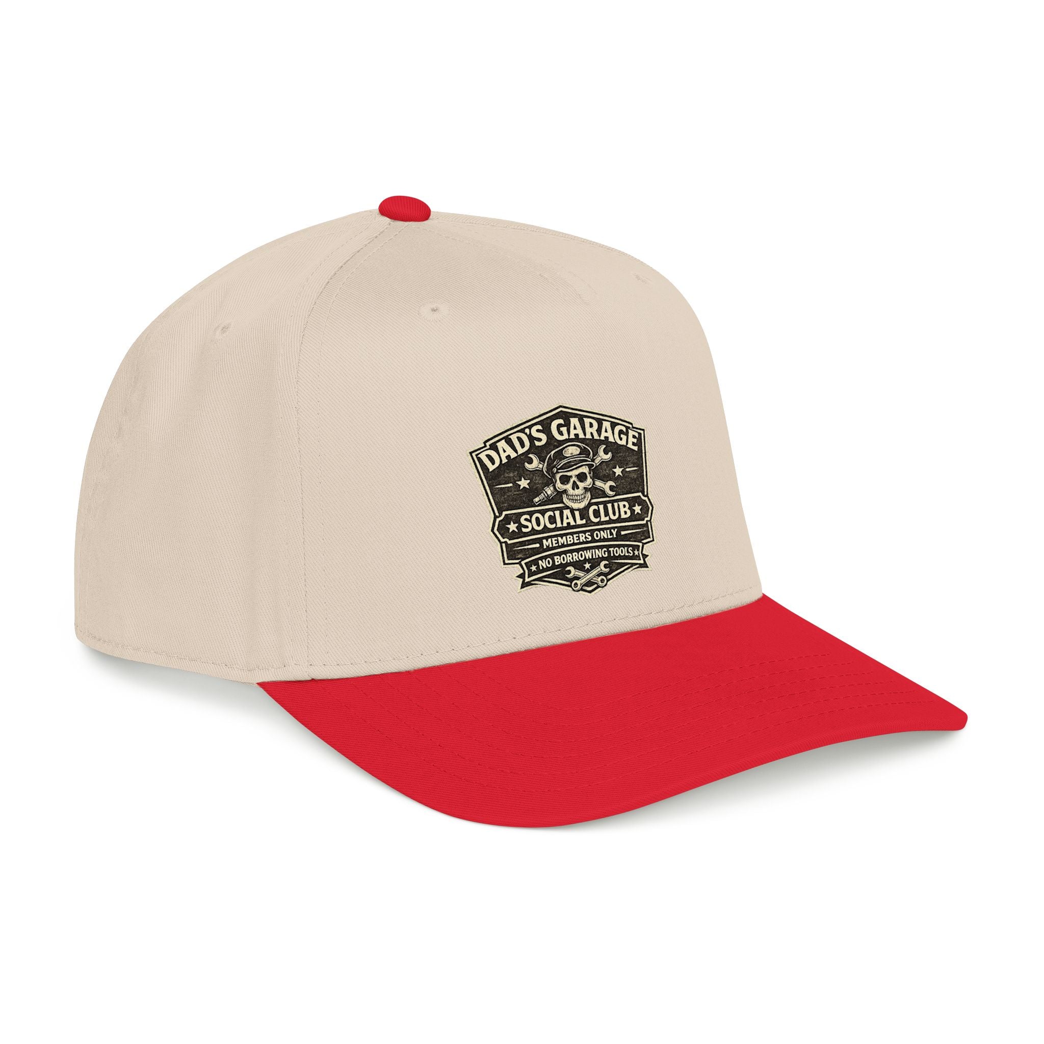 Dad's Garage Social Club Baseball Cap — Vintage Mechanic Snapback Hat - Creations by Chris and Carlos