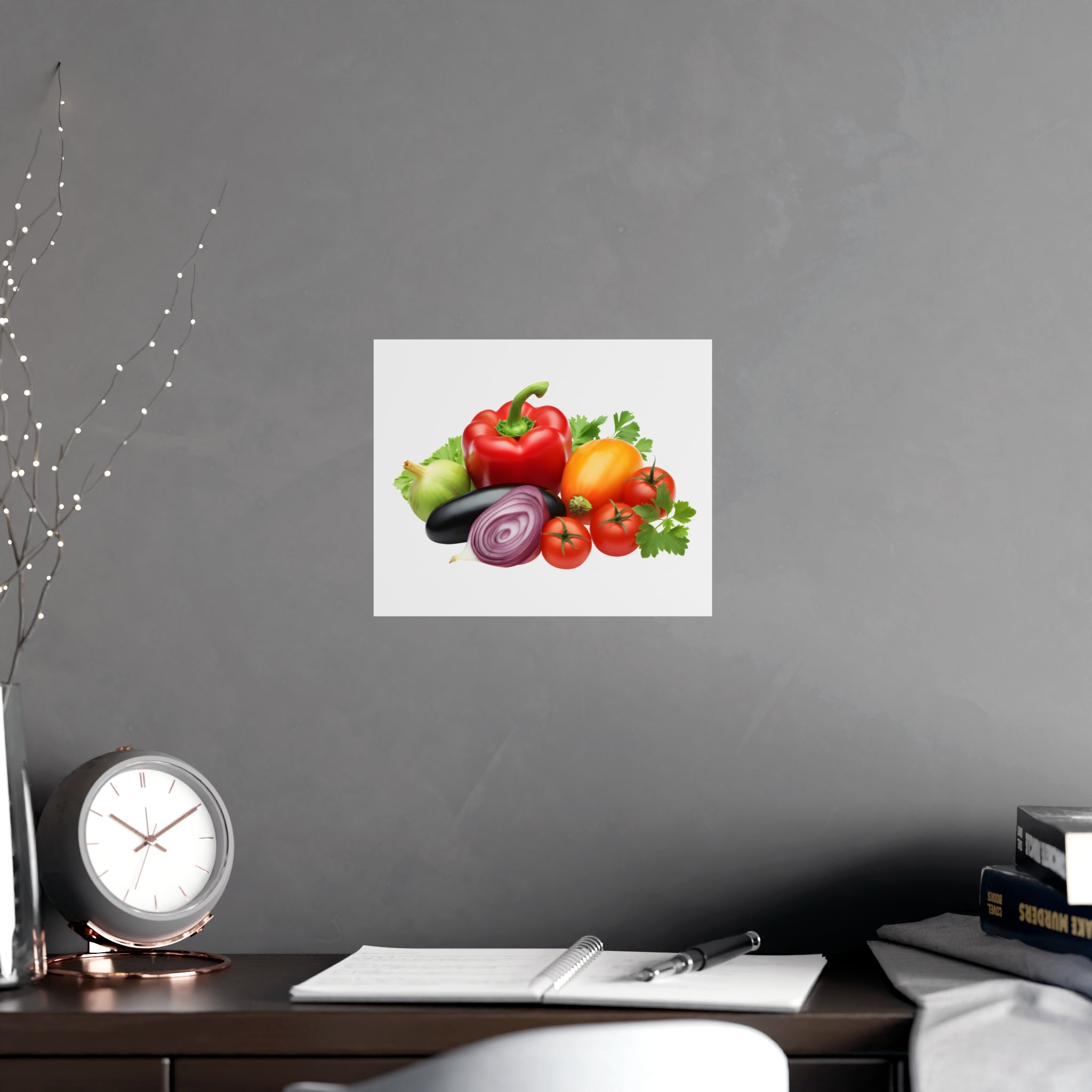 Fresh Veggie Kitchen Poster — Colorful Bell Pepper & Tomato Matte Print - Creations by Chris and Carlos