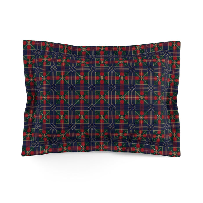 Holiday Plaid Microfiber Pillow Sham — Red & Green Tartan Bed Accent
