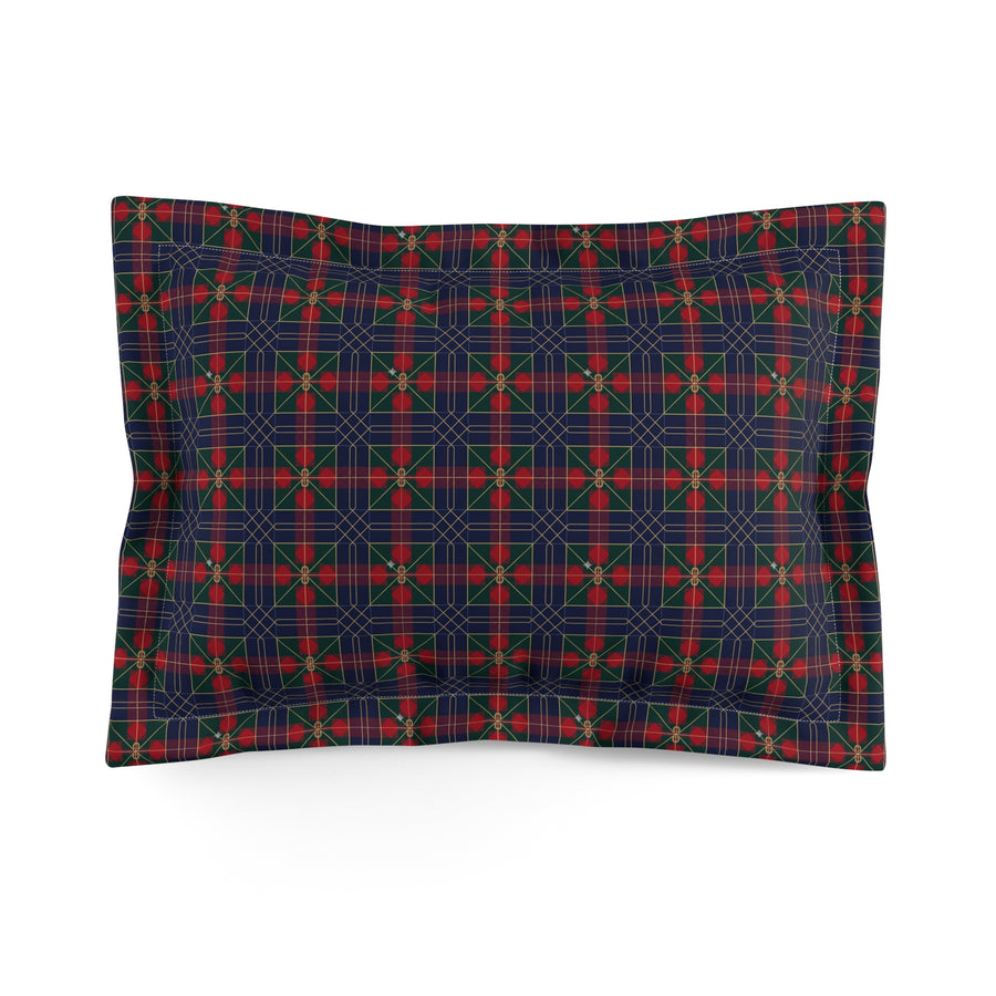 Holiday Plaid Microfiber Pillow Sham — Red & Green Tartan Bed Accent