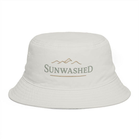 Sunwashed Mountain Bucket Hat — Brown Outdoor Travel & Festival Sun Hat - Creations by Chris and Carlos