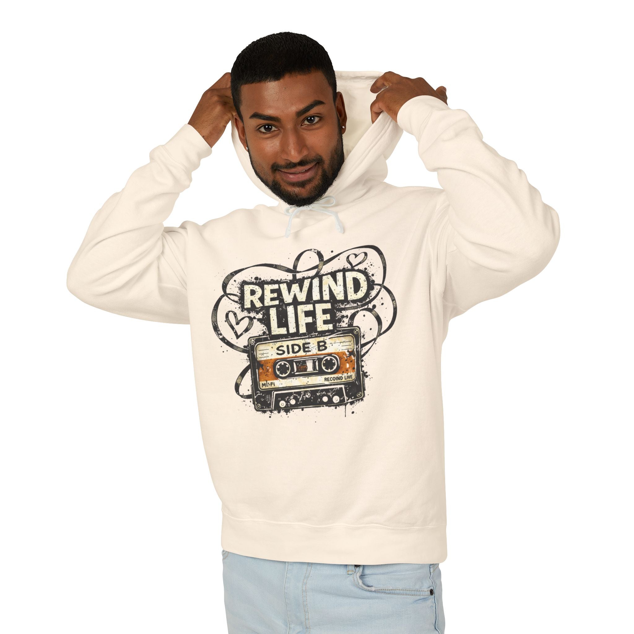 Retro 'Rewind Life' Cassette Hoodie - Creations by Chris and Carlos