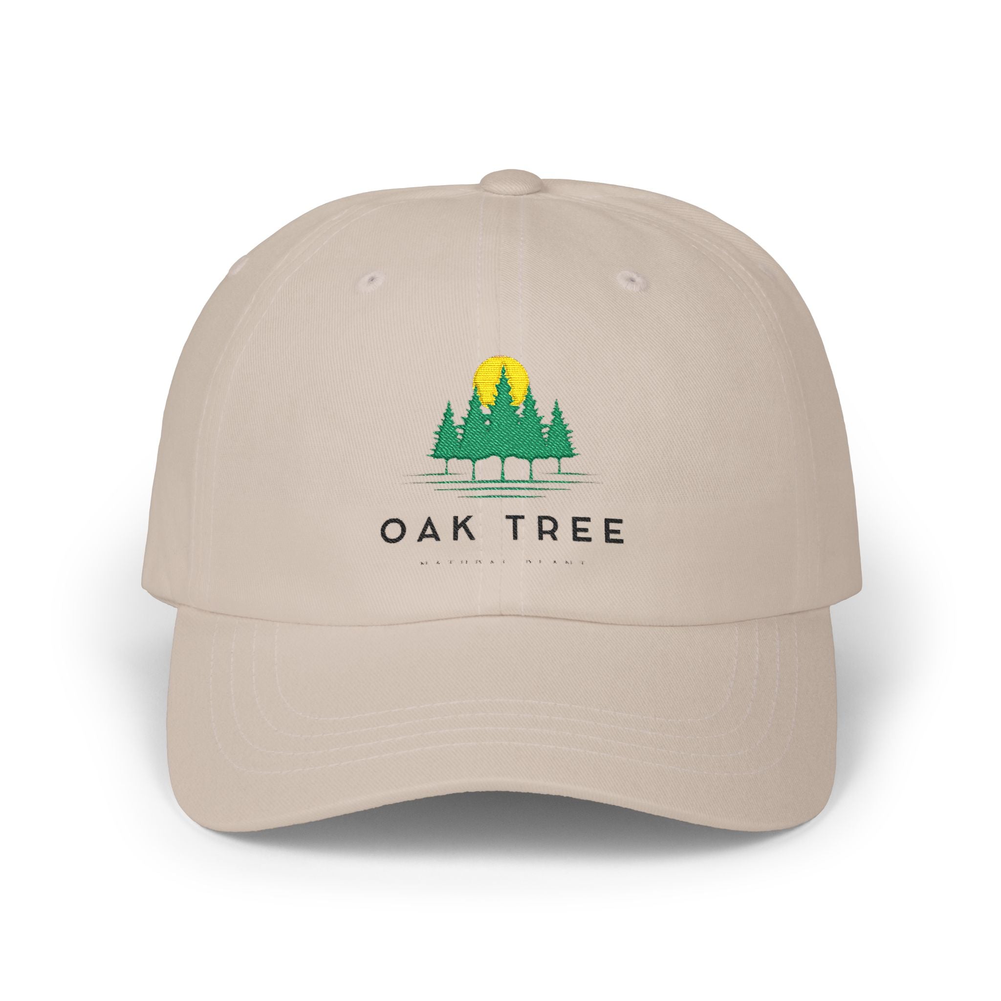 Oak Tree Dad Cap — Embroidered Forest Sunrise Baseball Hat - Creations by Chris and Carlos