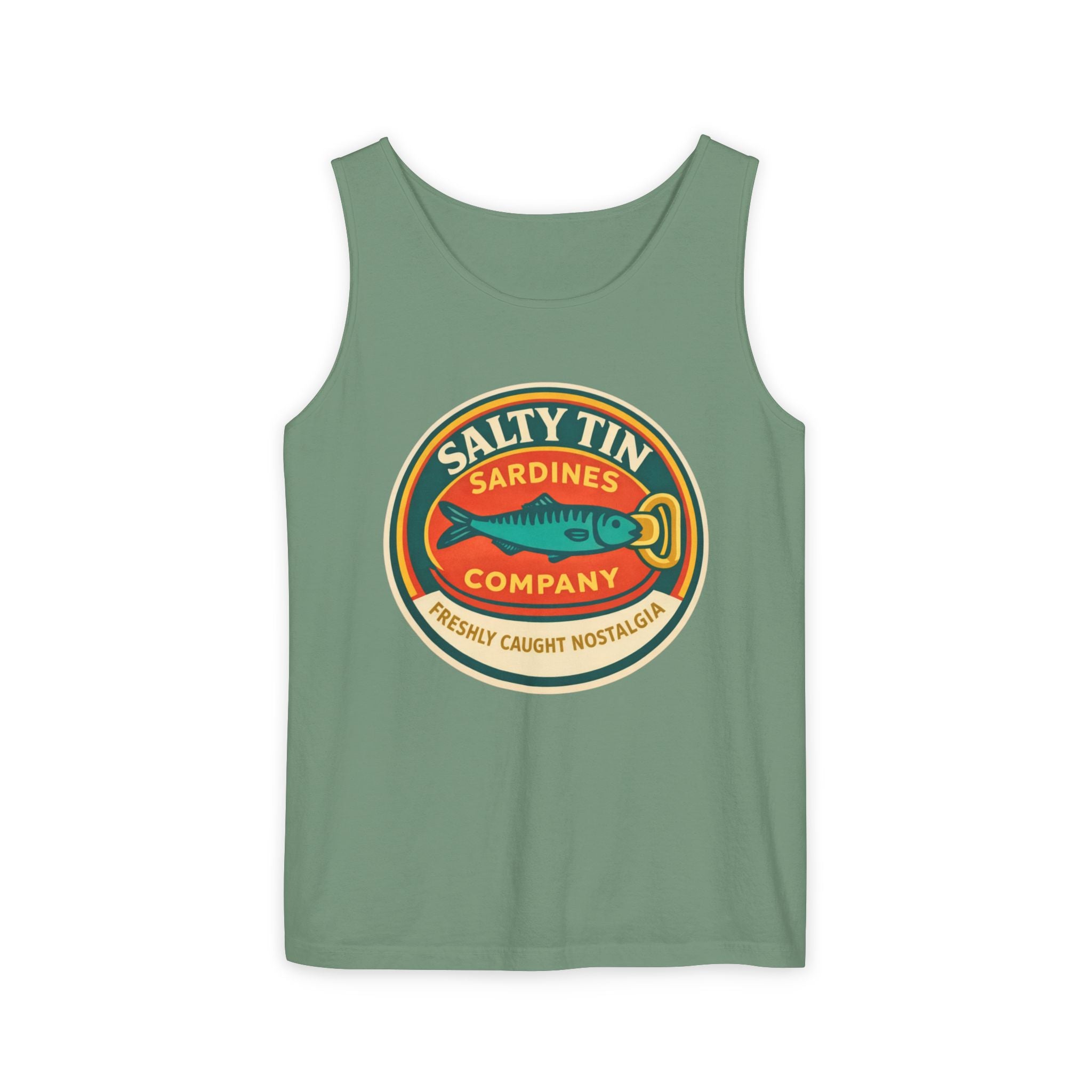 Salty Tin Sardines Vintage Logo Tank Top - Creations by Chris and Carlos