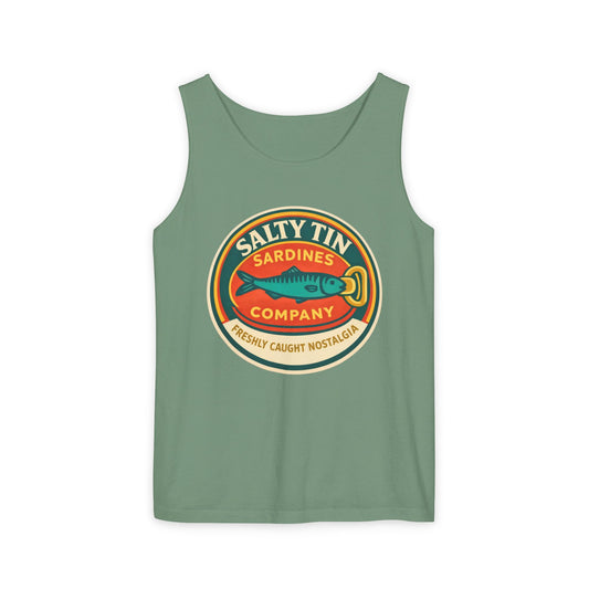 Salty Tin Sardines Vintage Logo Tank Top - Creations by Chris and Carlos
