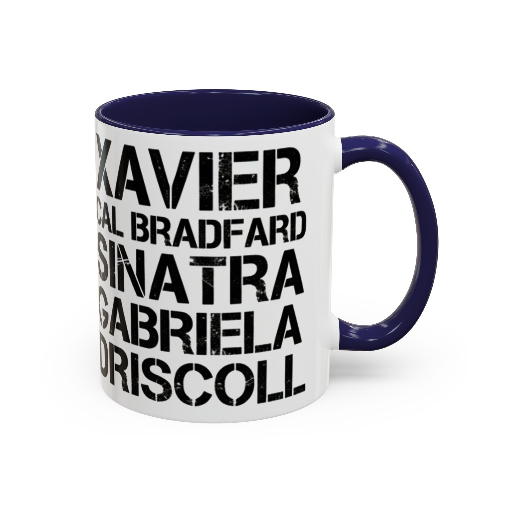 Paradise TV Show Typography Names Accent Coffee Mug — Bold Black Name List Design (11/15oz) - Creations by Chris and Carlos