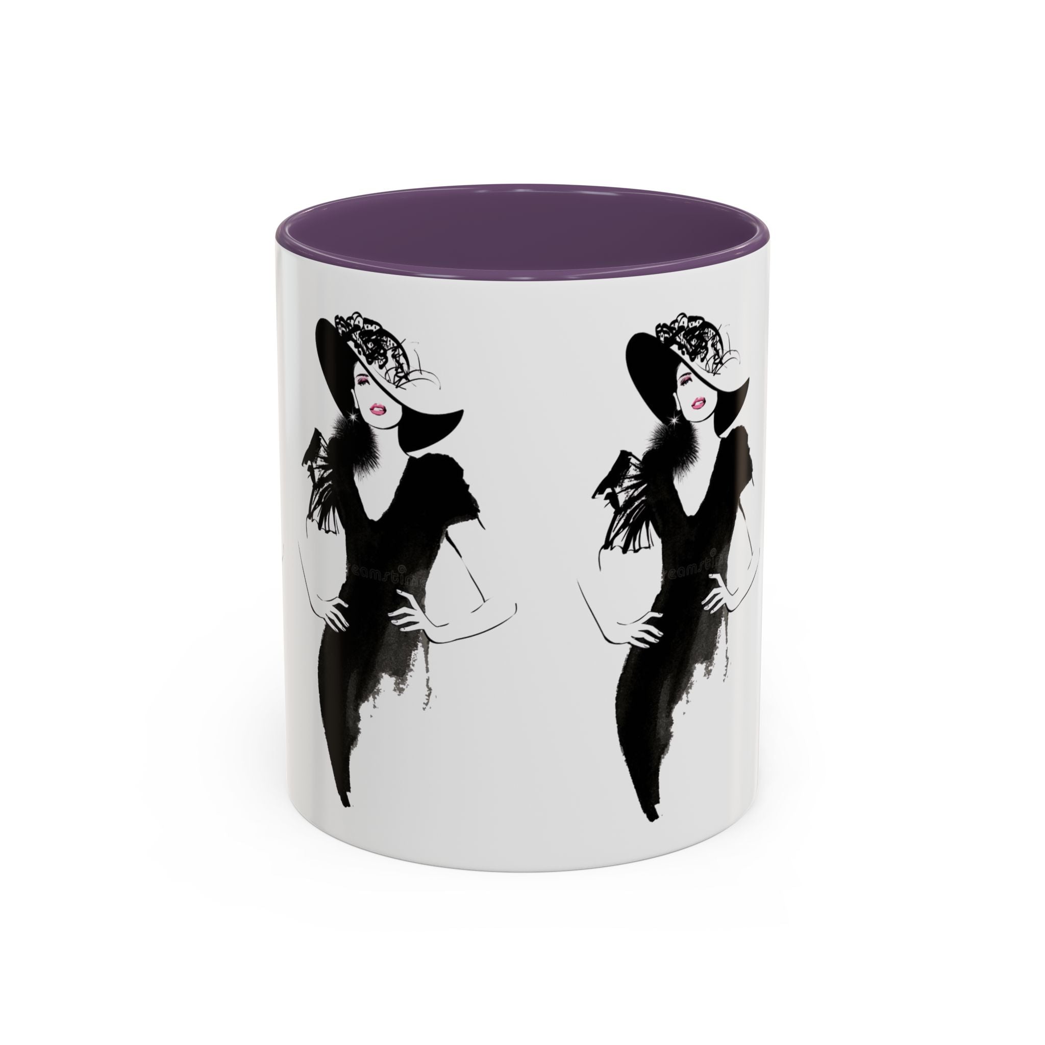 Elegant Lady Fashion Coffee Mug – Vintage Chic Black & White Accent - Creations by Chris and Carlos