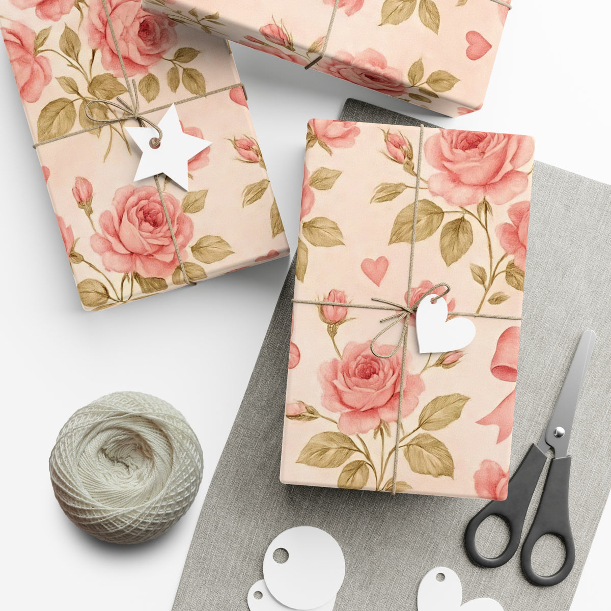 Gift Wrap Papers - Love Shack Fancy Inspired Roses and Bows - Creations by Chris and Carlos