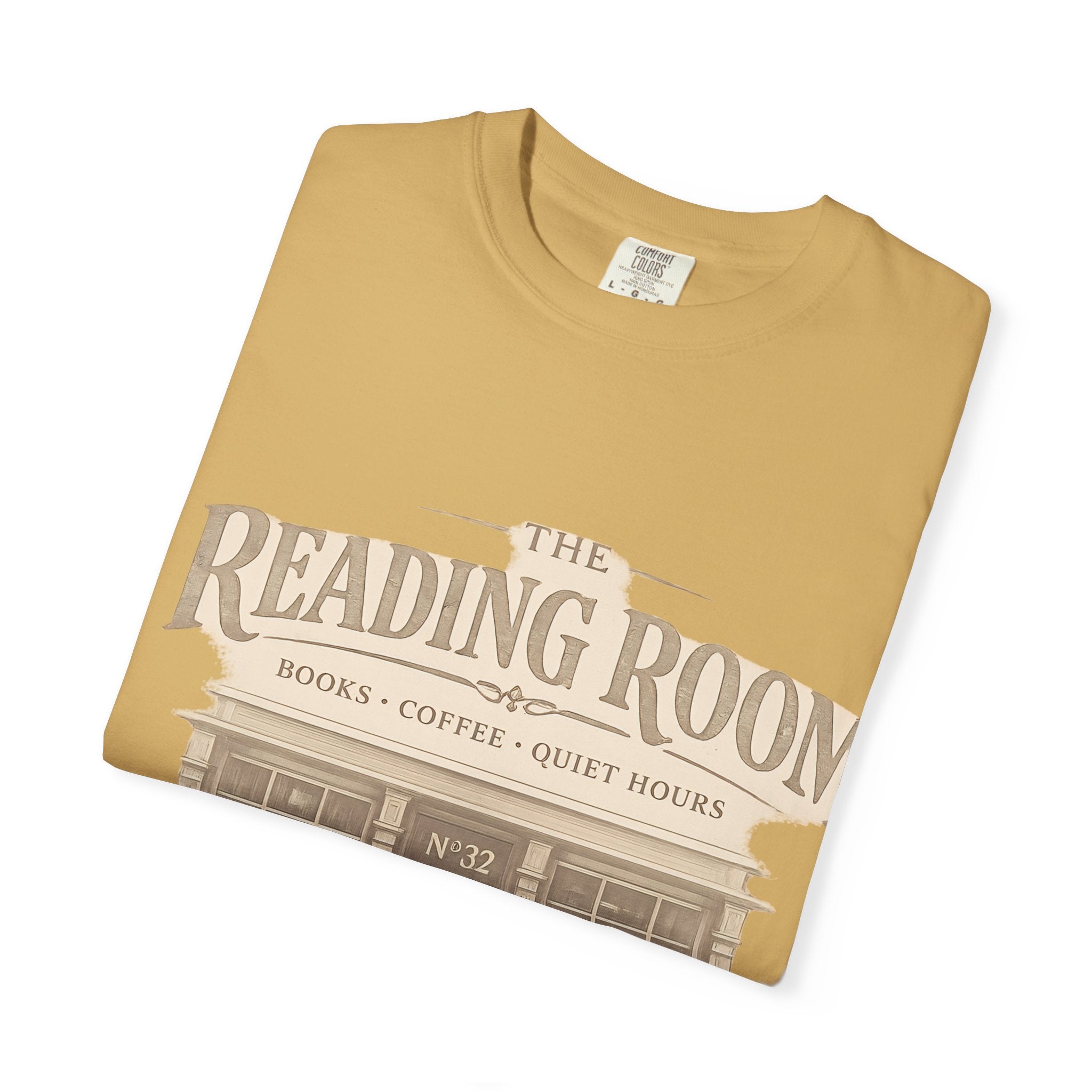 Reading Room T-Shirt – Vintage Bookshop Cafe Graphic Tee ("The Reading Room") - Creations by Chris and Carlos
