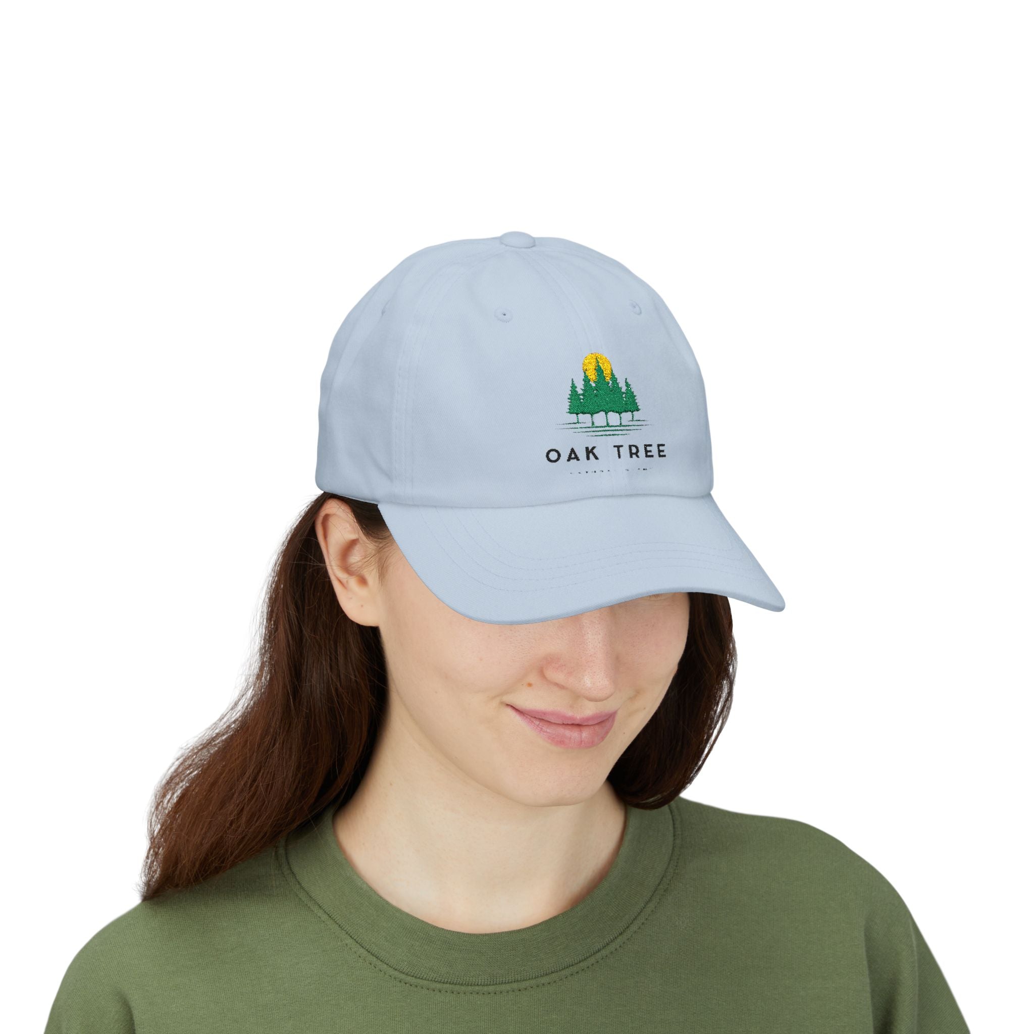 Oak Tree Dad Cap — Embroidered Forest Sunrise Baseball Hat - Creations by Chris and Carlos