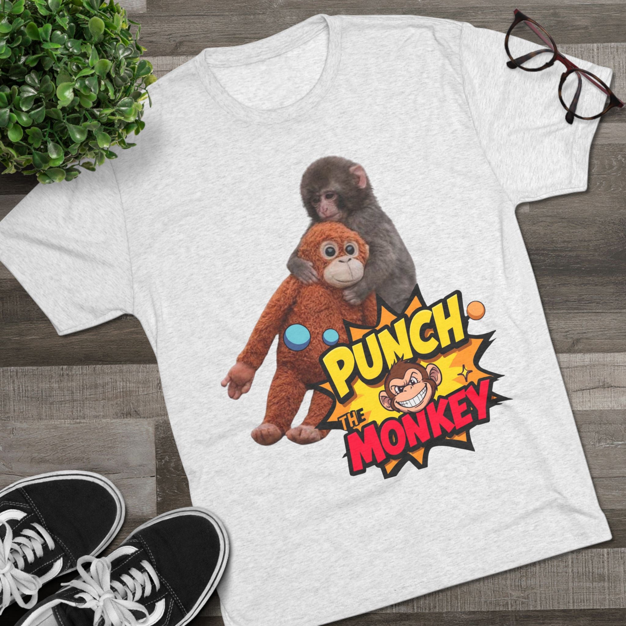 Punch the Monkey T-Shirt — Retro Comic Cartoon Monkey Graphic Tee - Creations by Chris and Carlos