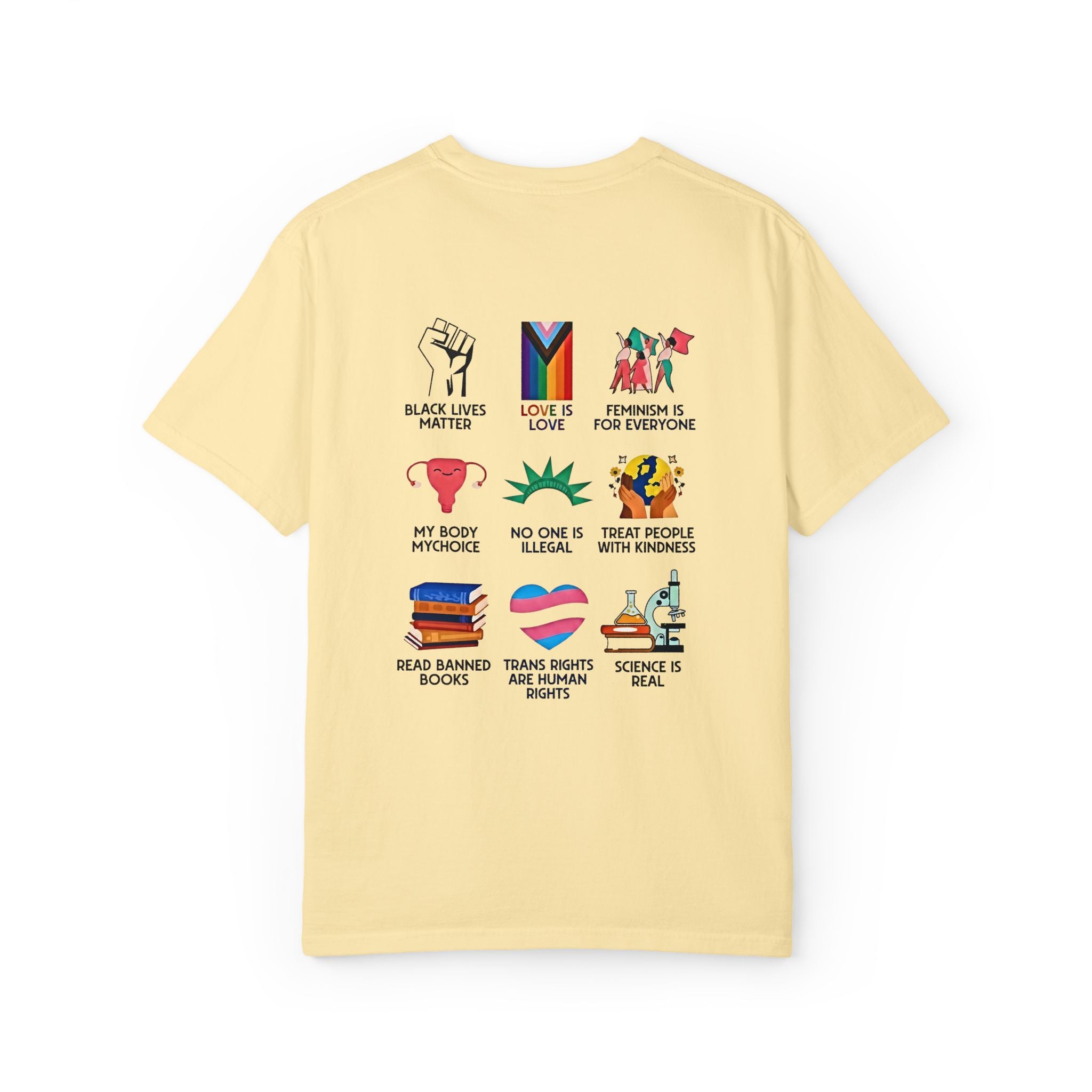 T-Shirt — "Big Fan of Human Rights" Graphic Tee (Equality & Activism Icons) - Creations by Chris and Carlos