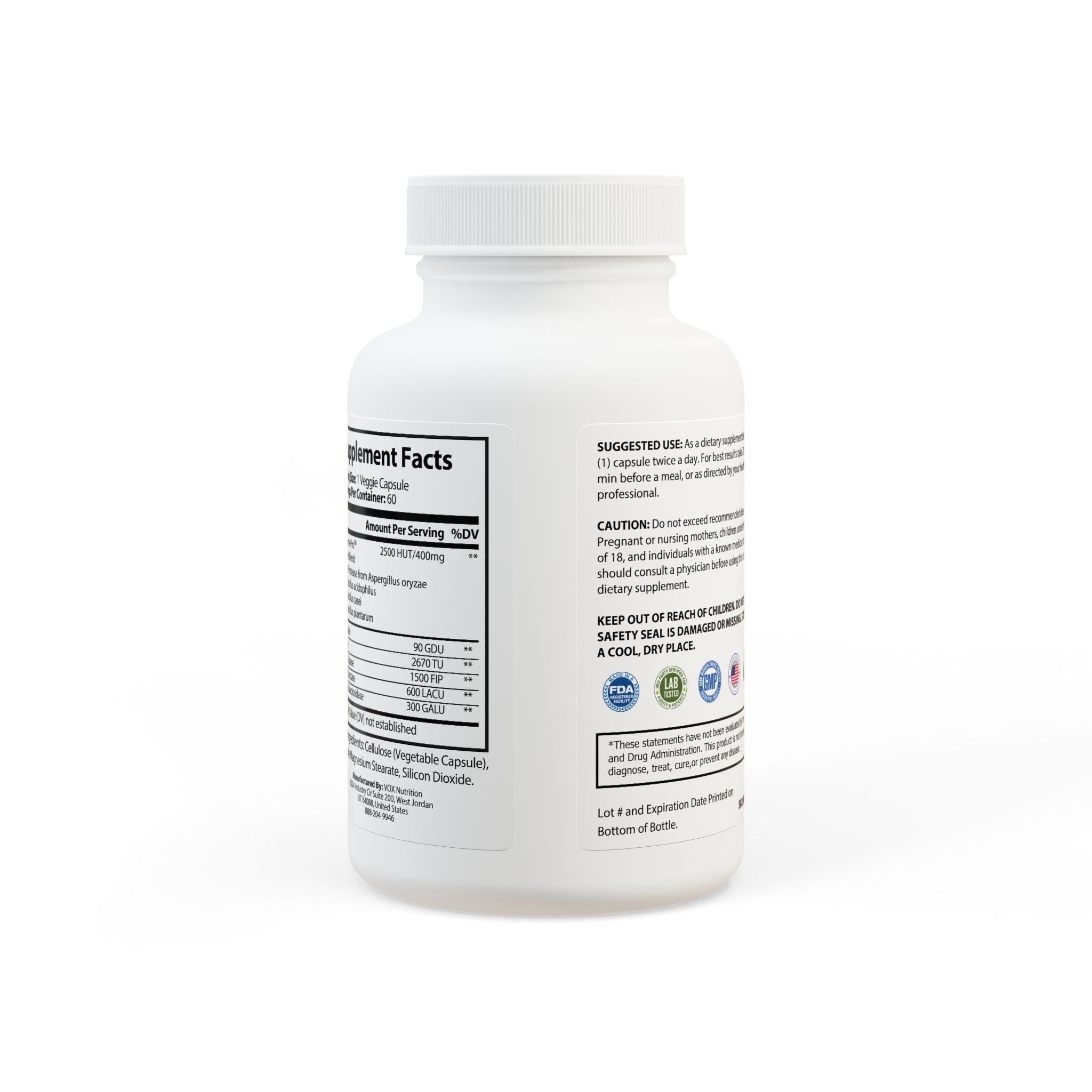 Digestive Enzyme Blend Supplement (60 Capsules) - Creations by Chris and Carlos