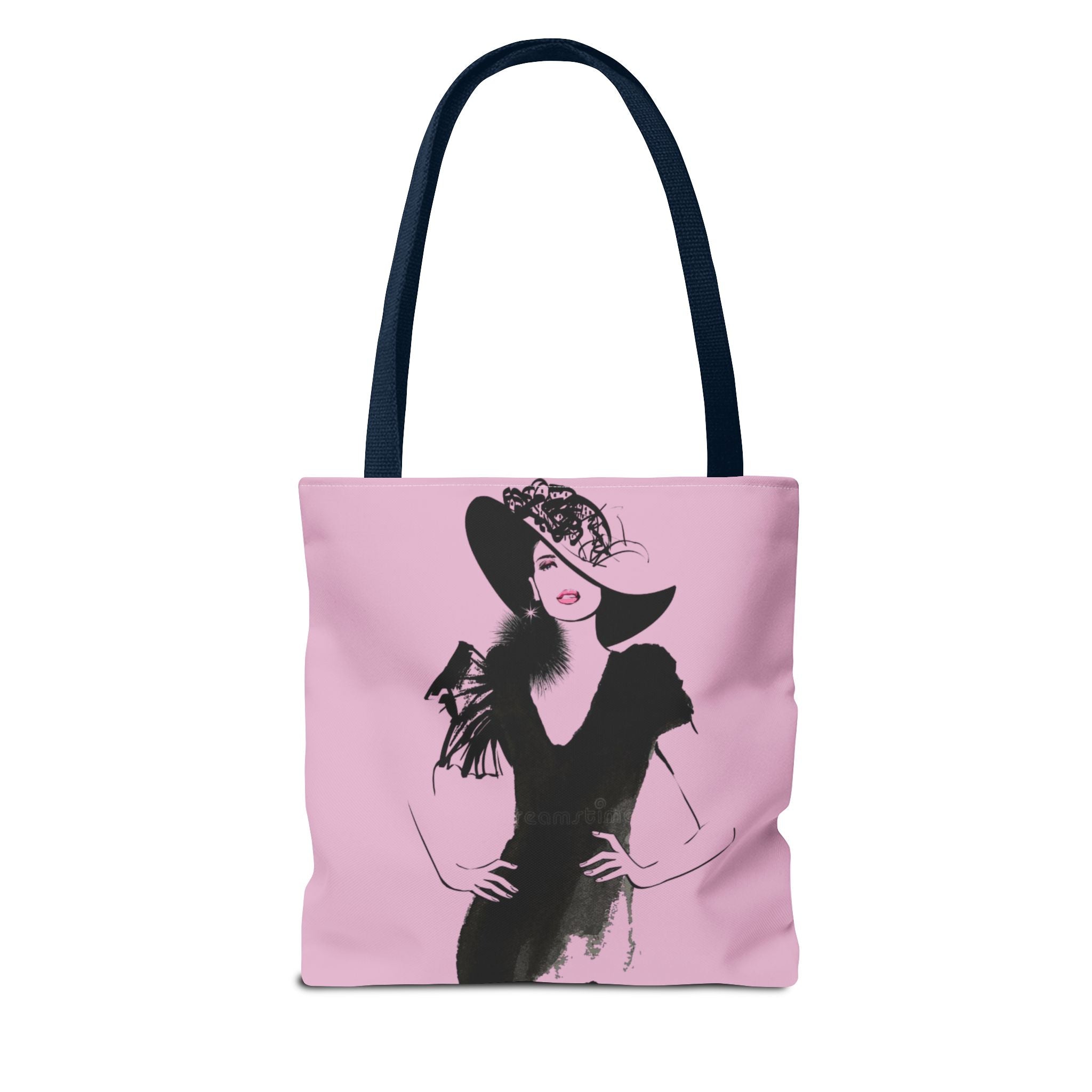 Fashion Illustration Tote Bag — Chic Pink Lady Print - Creations by Chris and Carlos