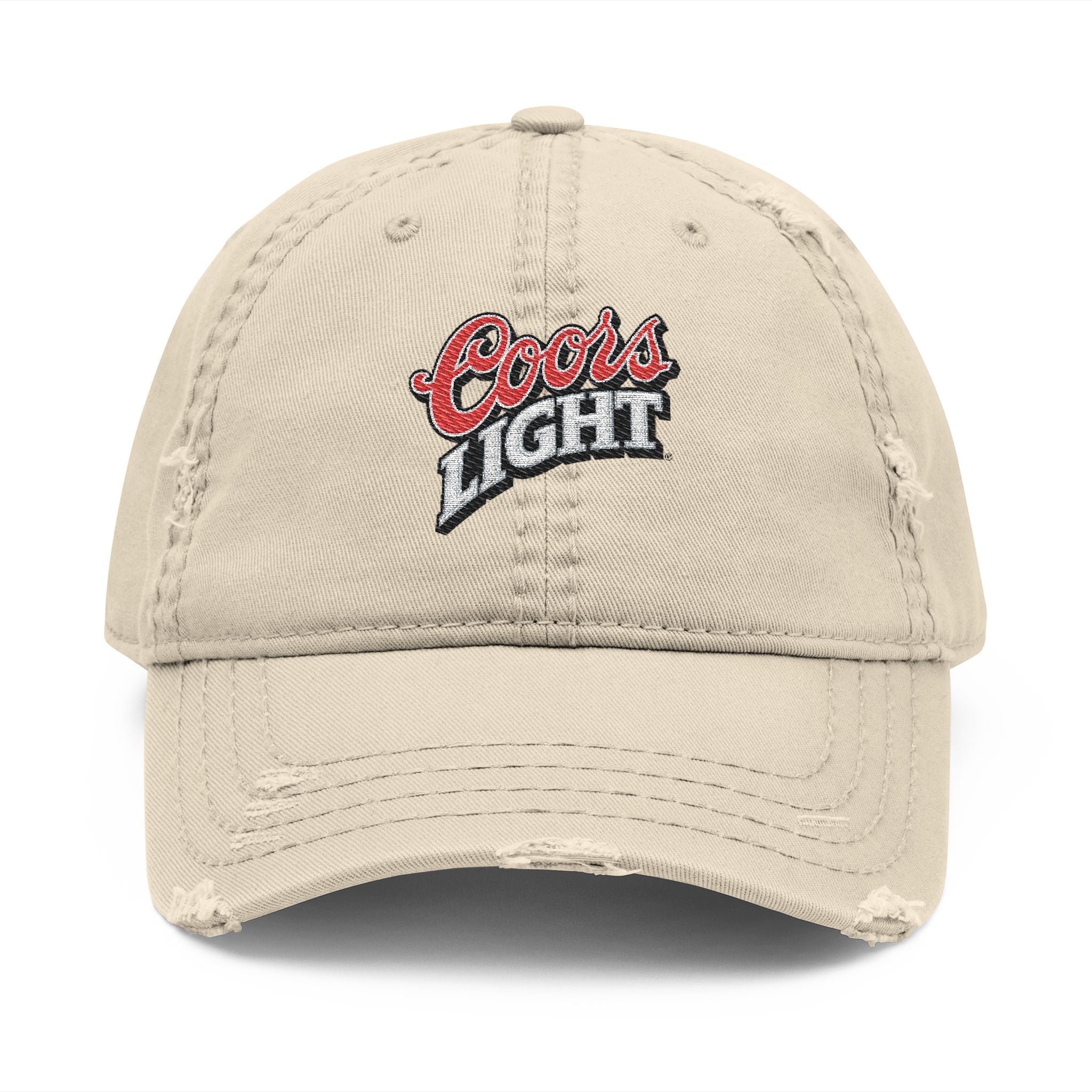 Coors Light Embroidered Distressed Dad Hat - Creations by Chris and Carlos