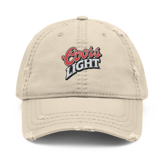 Coors Light Embroidered Distressed Dad Hat - Creations by Chris and Carlos
