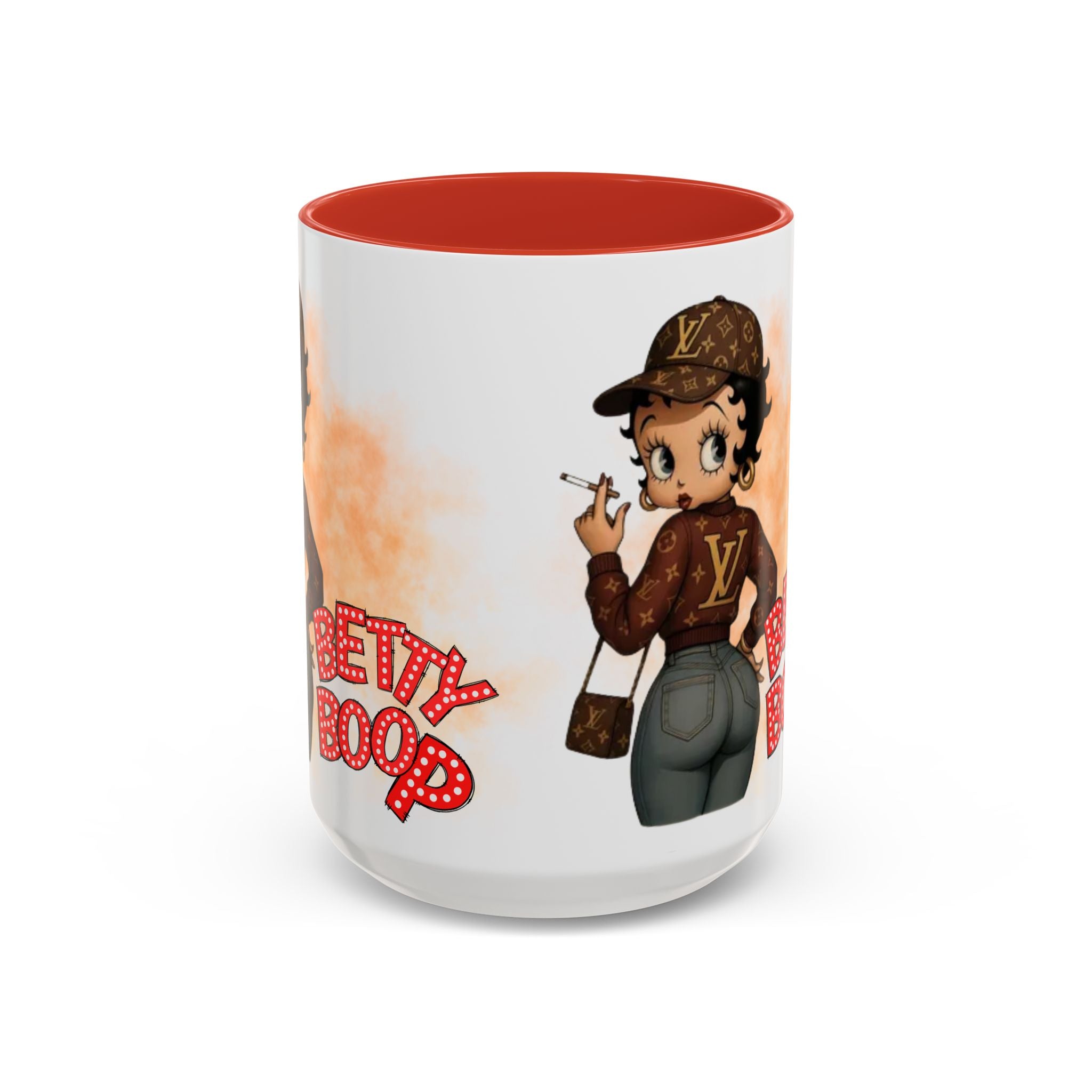 Accent Coffee Mug — Retro Pin-Up Character with 'Betty Boop' Text - Creations by Chris and Carlos