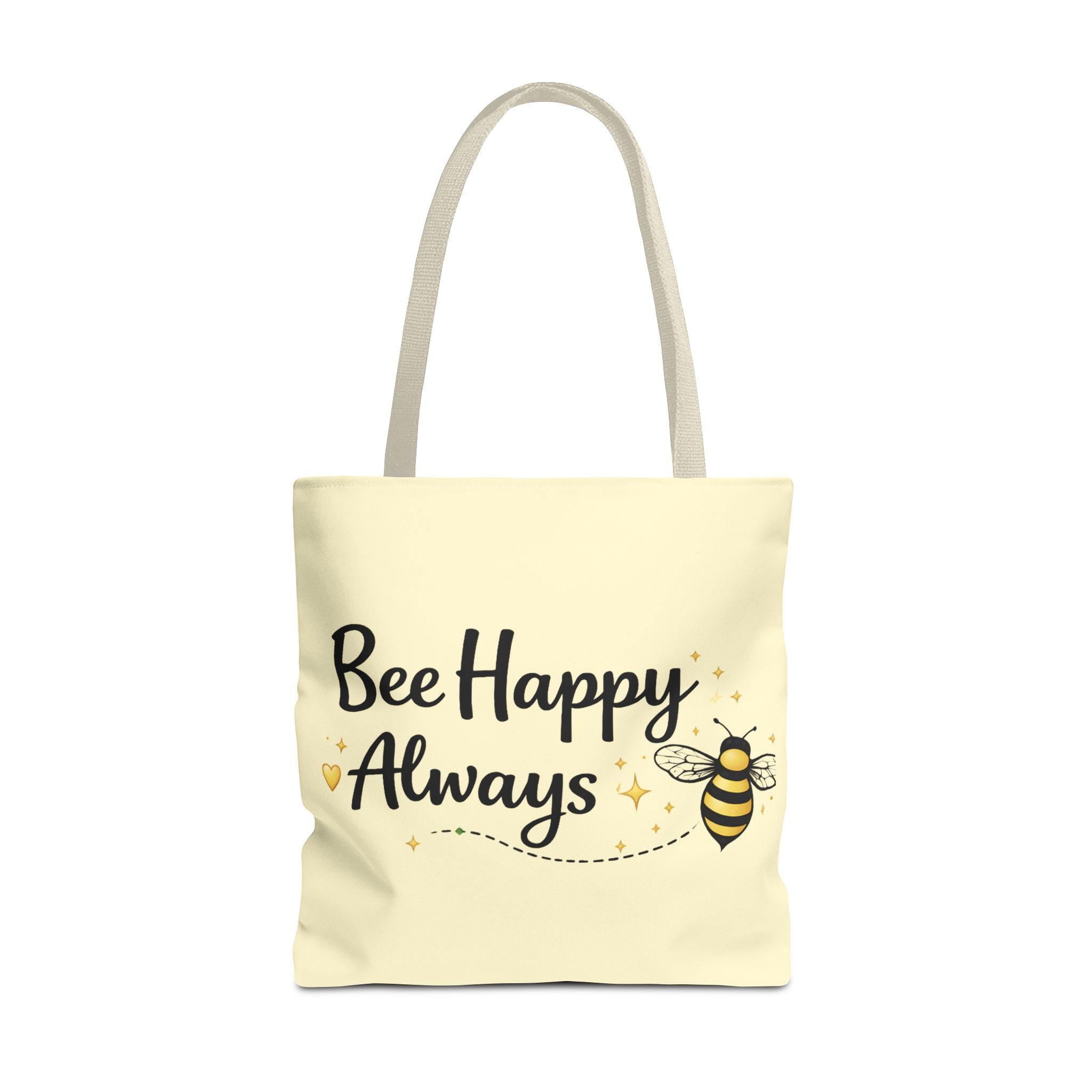 Bee Happy Always Tote Bag — Cute Inspirational Bee Canvas Shopper - Creations by Chris and Carlos
