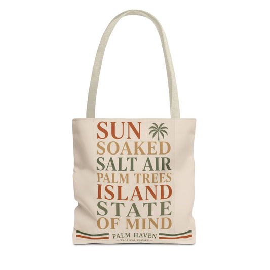 Island State of Mind Tote Bag – Sun‑Soaked Palm Tree Beach Tote - Creations by Chris and Carlos