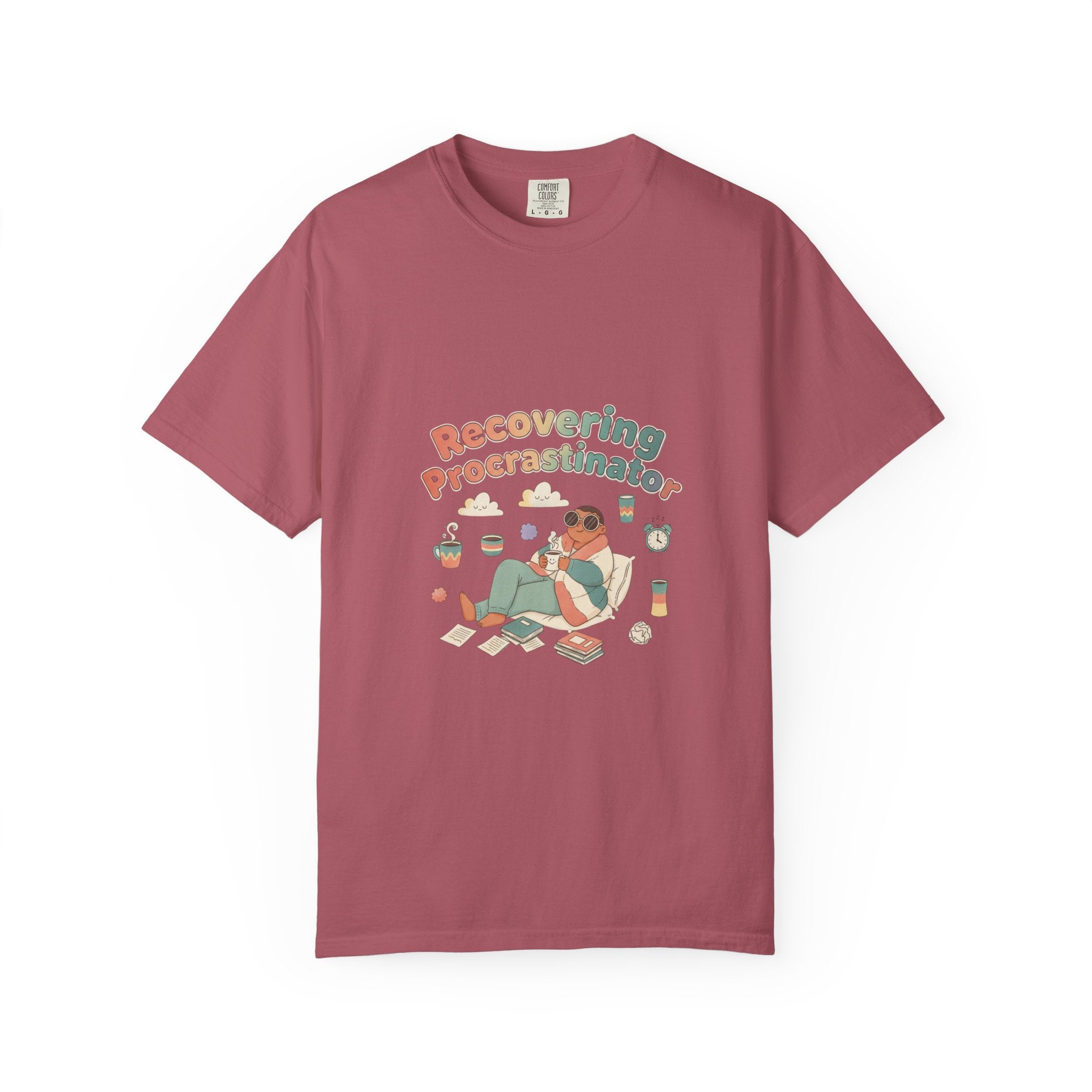 T-Shirt — "Recovering Procrastinator" Funny Retro Graphic Tee - Creations by Chris and Carlos