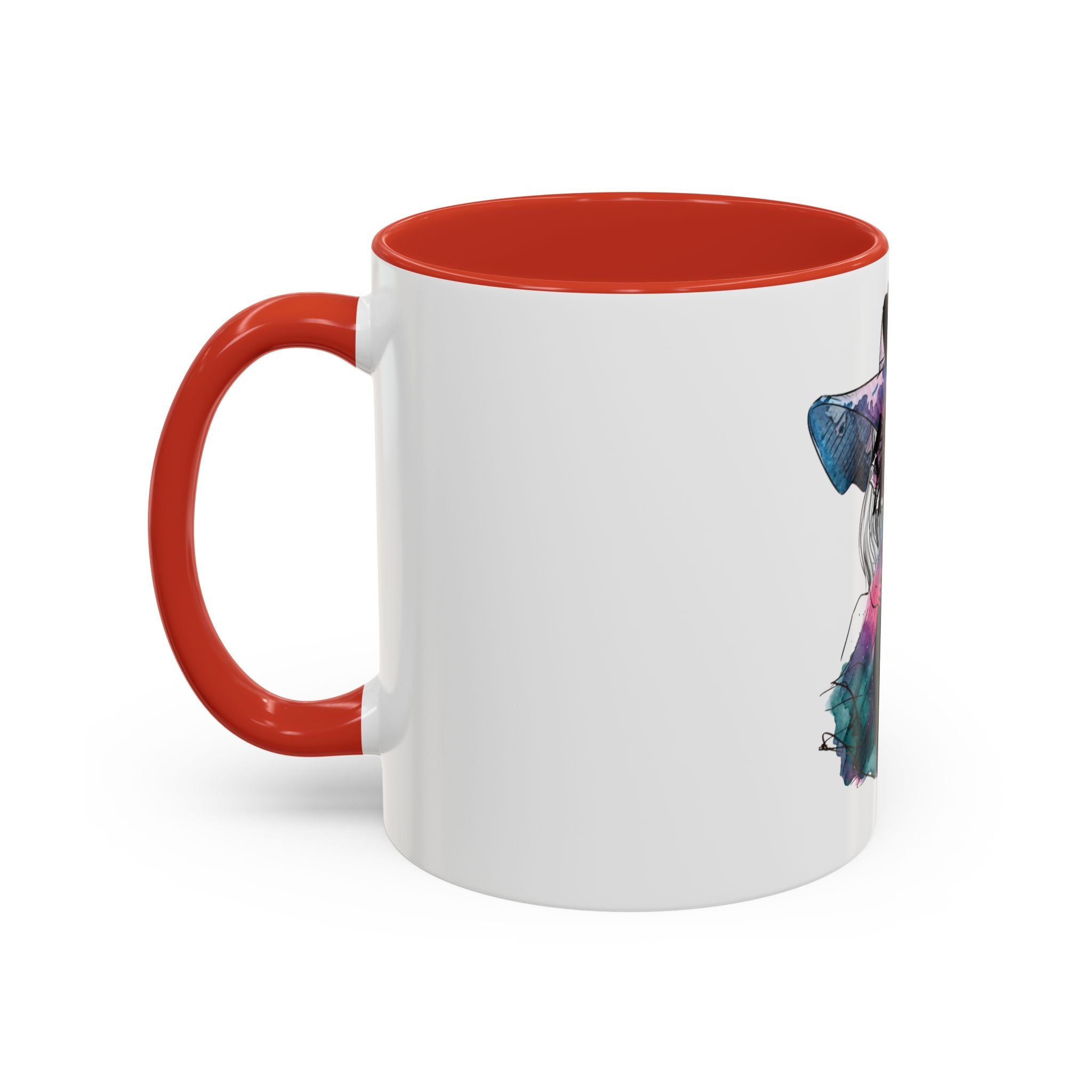 Abstract Floral Silhouette Accent Coffee Mug — Watercolor Woman Art (11/15oz) - Creations by Chris and Carlos