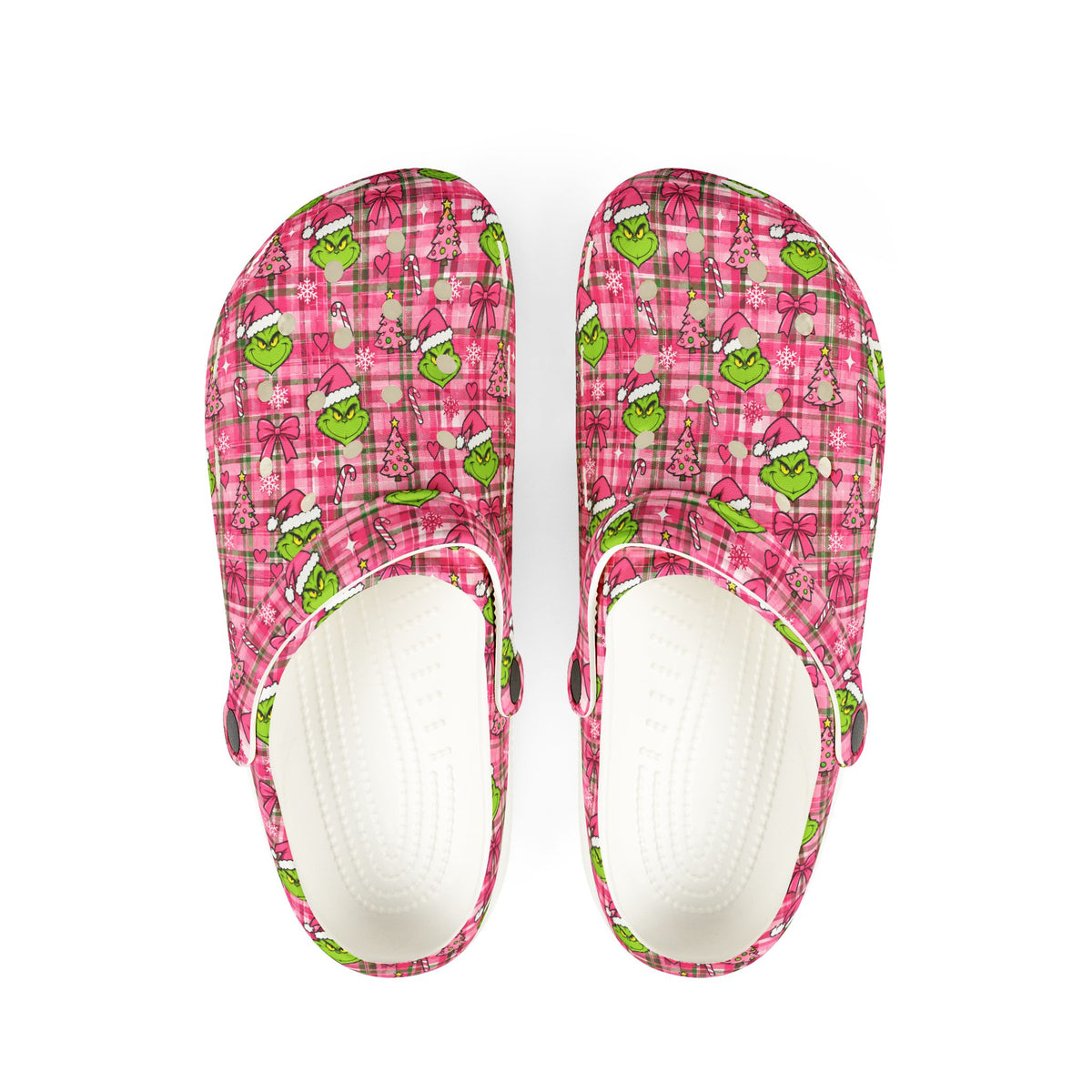 Pink Grinchmas™ | Plaid Faces Adult EVA Clogs