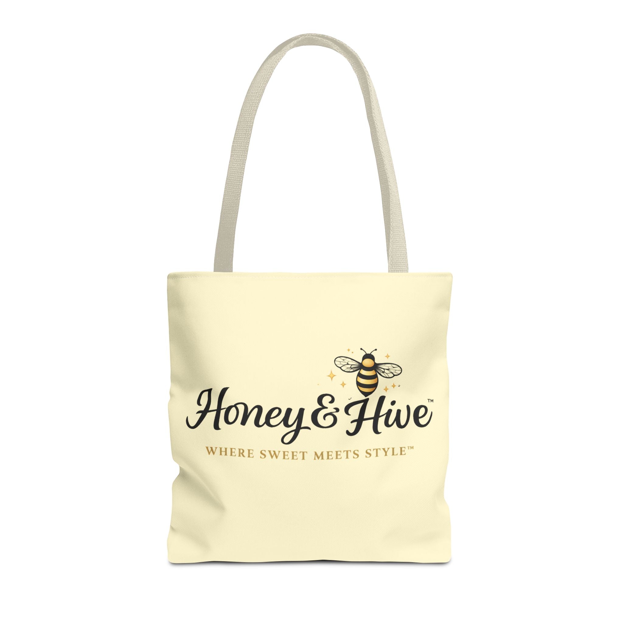 Honey & Hive Logo Tote Bag — Cute Bee Market Tote, "Where Sweet Meets Style" - Creations by Chris and Carlos