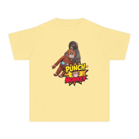 Punch Monkey Youth T‑Shirt — Cute Cartoon Monkey Graphic Tee for Kids - Creations by Chris and Carlos