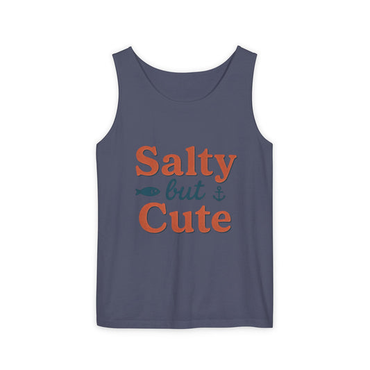 Salty But Cute Tank Top — Nautical Beachy Graphic Summer Shirt - Creations by Chris and Carlos