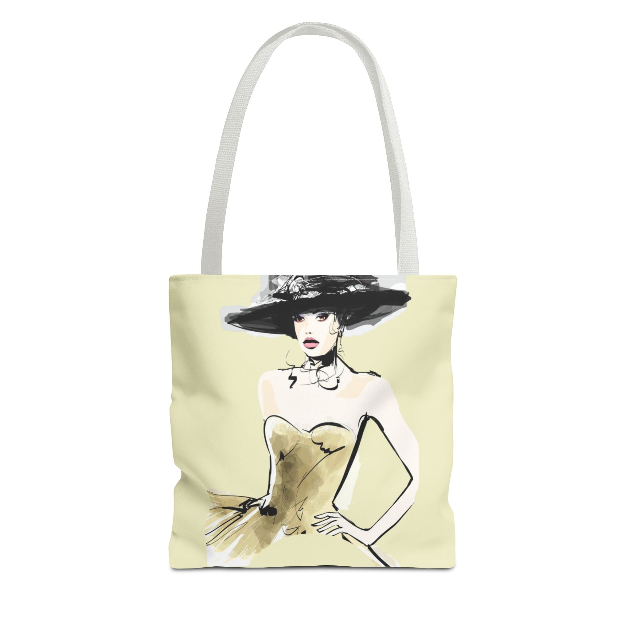 Fashion Illustration Tote Bag — Chic Woman in Hat Design - Creations by Chris and Carlos