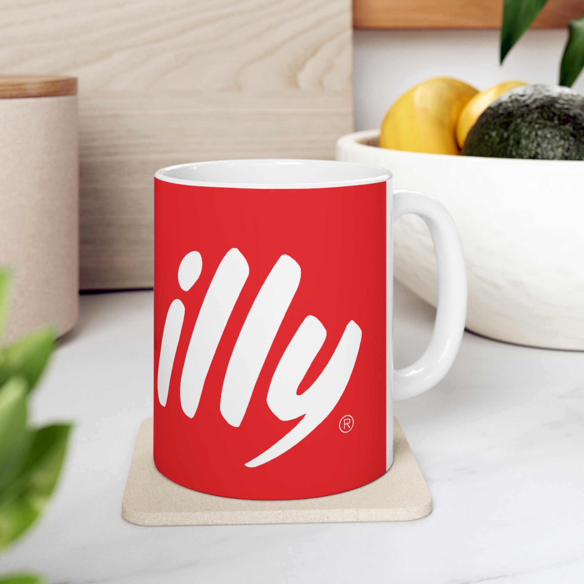 Illy coffee- White Ceramic Mug - Creations by Chris and Carlos