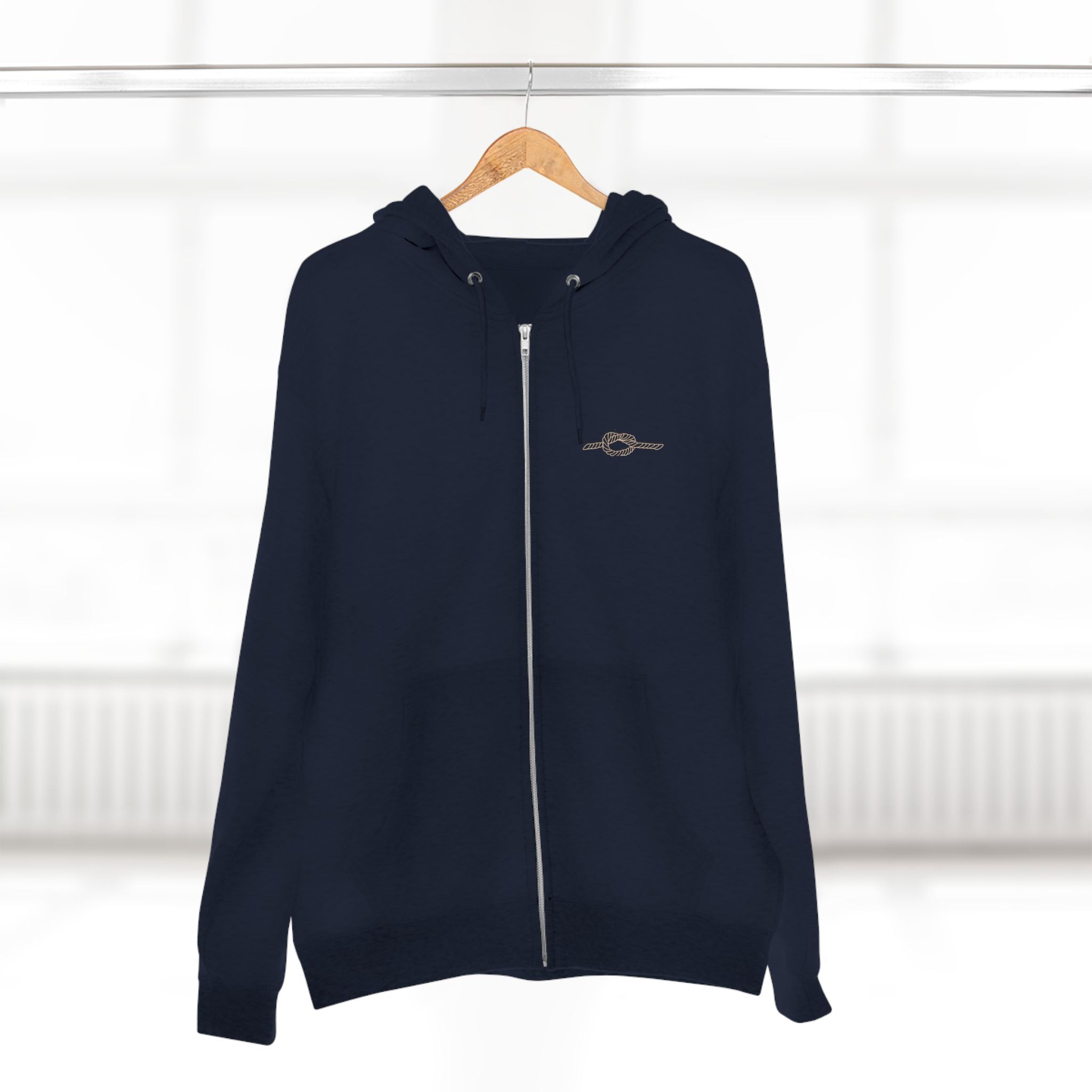 Y KNOT U Rope Knot Anchor Zip Hoodie — Nautical Graphic Unisex Zip-Up - Creations by Chris and Carlos