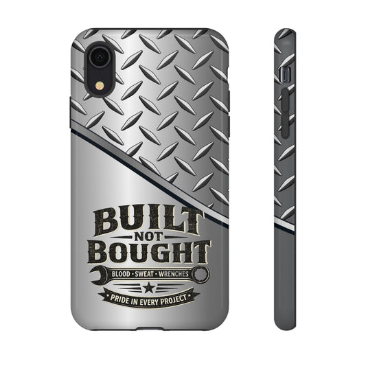 Built Not Bought Metal Diamond-Plate Phone Case — Rugged Tool Lover Gift - Creations by Chris and Carlos