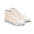 Women's High Top Sneakers — Peach Checkerboard Canvas Sneakers