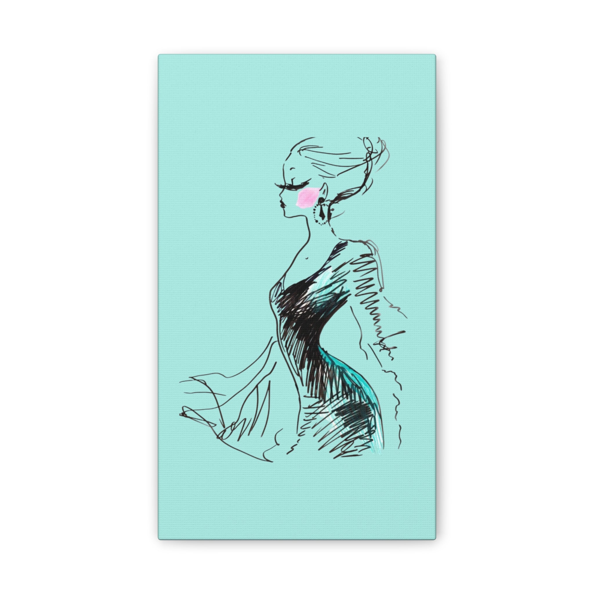 Fashion Illustration Canvas Print — Elegant Woman Sketch Wall Art - Creations by Chris and Carlos
