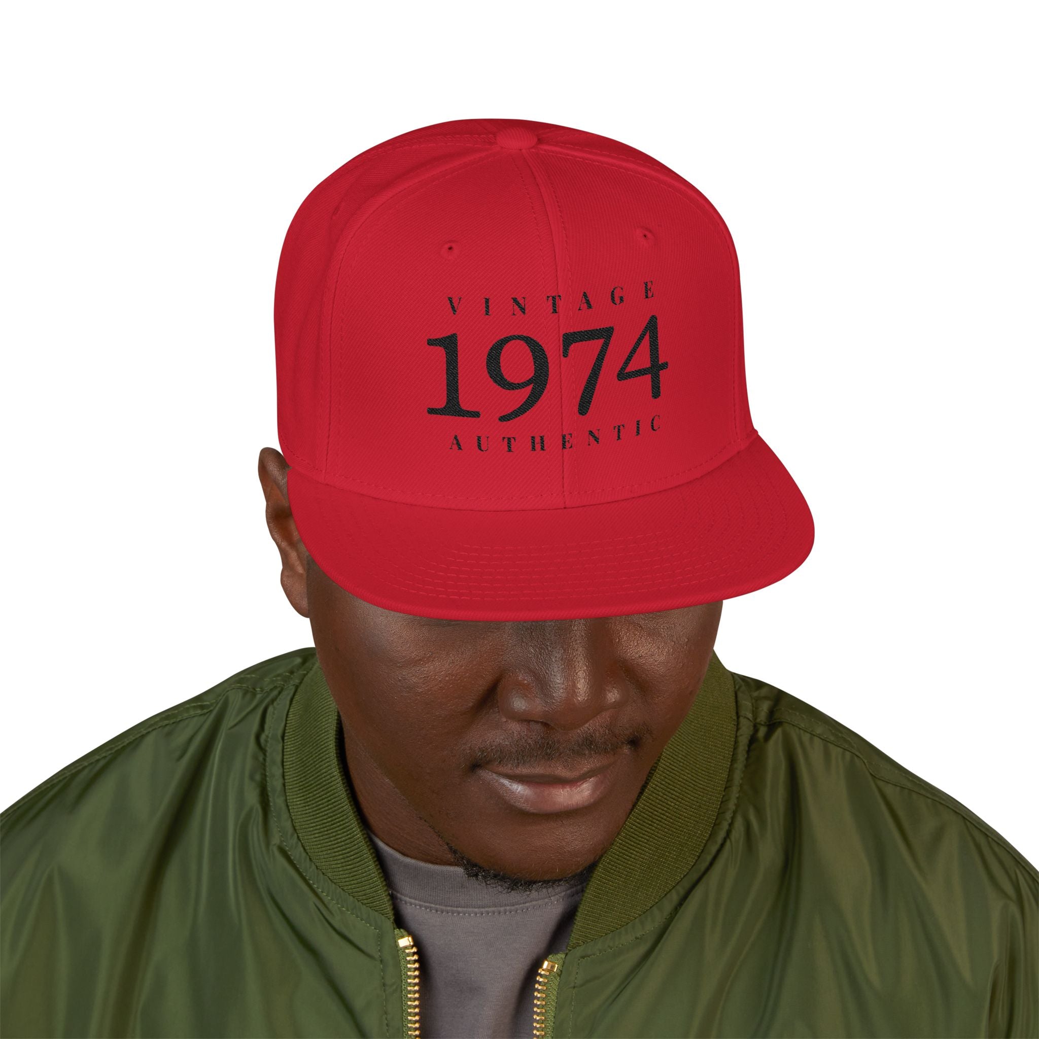 Personalize- 1974 Vintage Snapback Hat Embroidered Retro Athletic Baseball Cap - Creations by Chris and Carlos