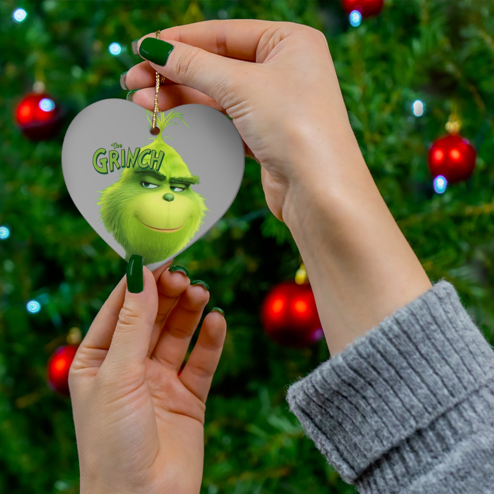 The Grinch- Ceramic Ornament, 4 Shapes - Creations by Chris and Carlos