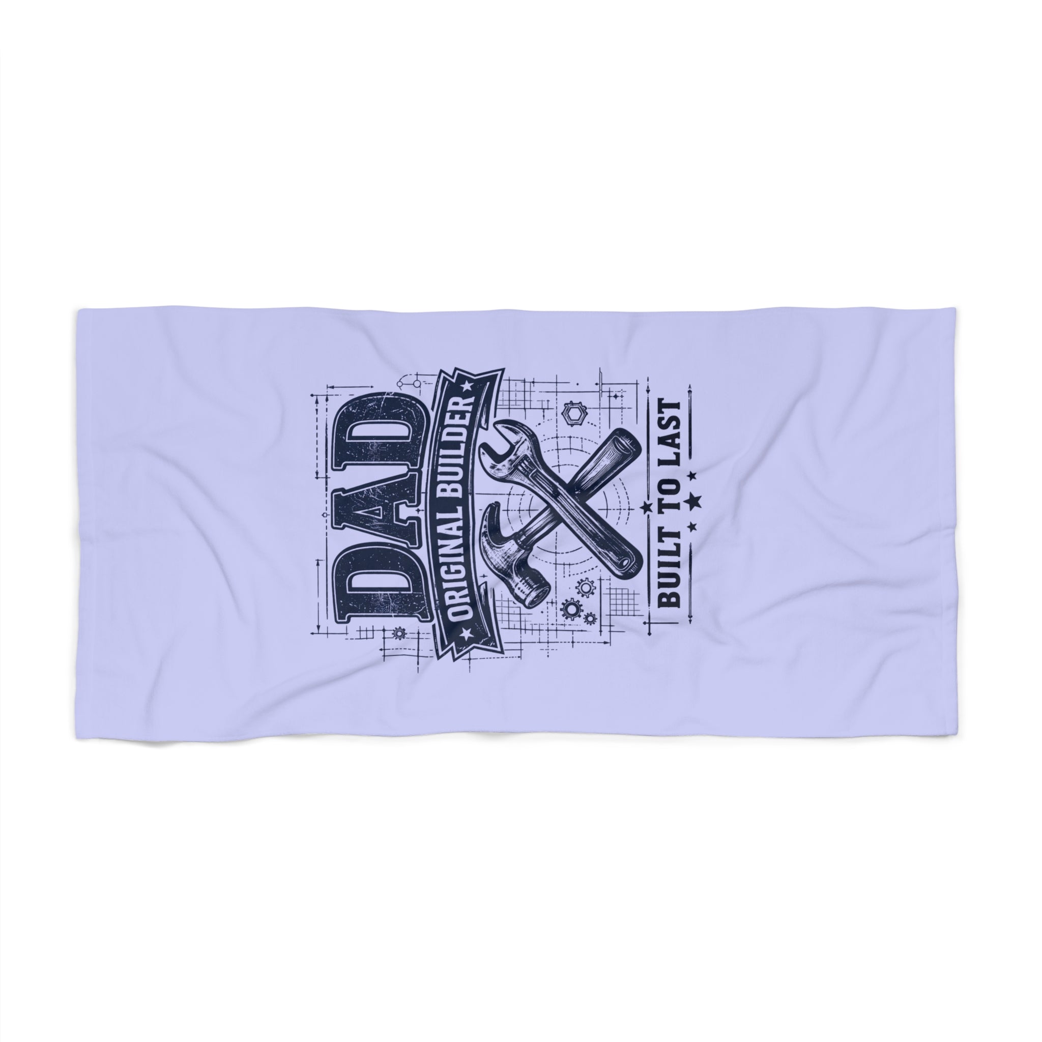 Beach Towel — "Dad: Original Builder, Built to Last" Tool Graphic - Creations by Chris and Carlos