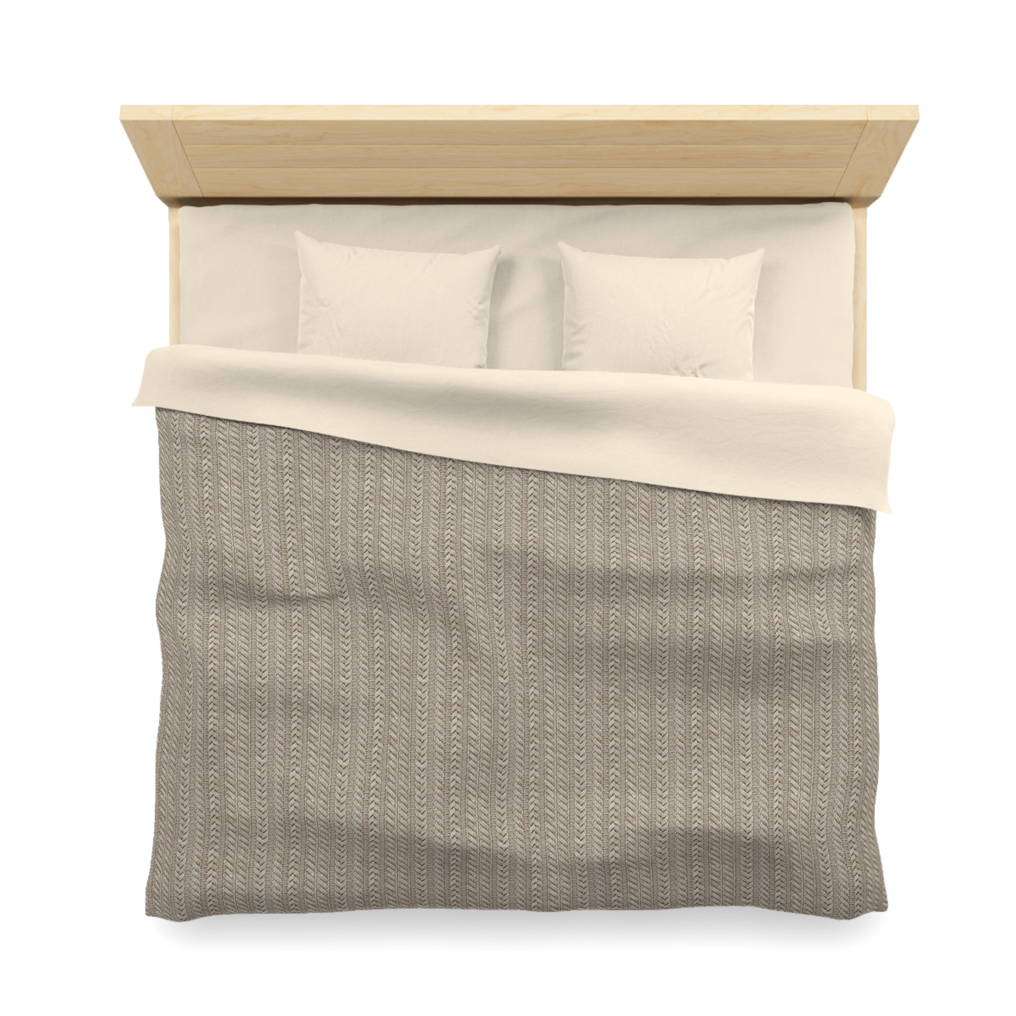Plumstead Manor Neutral Woven Texture Duvet Cover — Microfiber Bedding, Modern Farmhouse, Cozy Earth-Tone Master Bedroom - Creations by Chris and Carlos