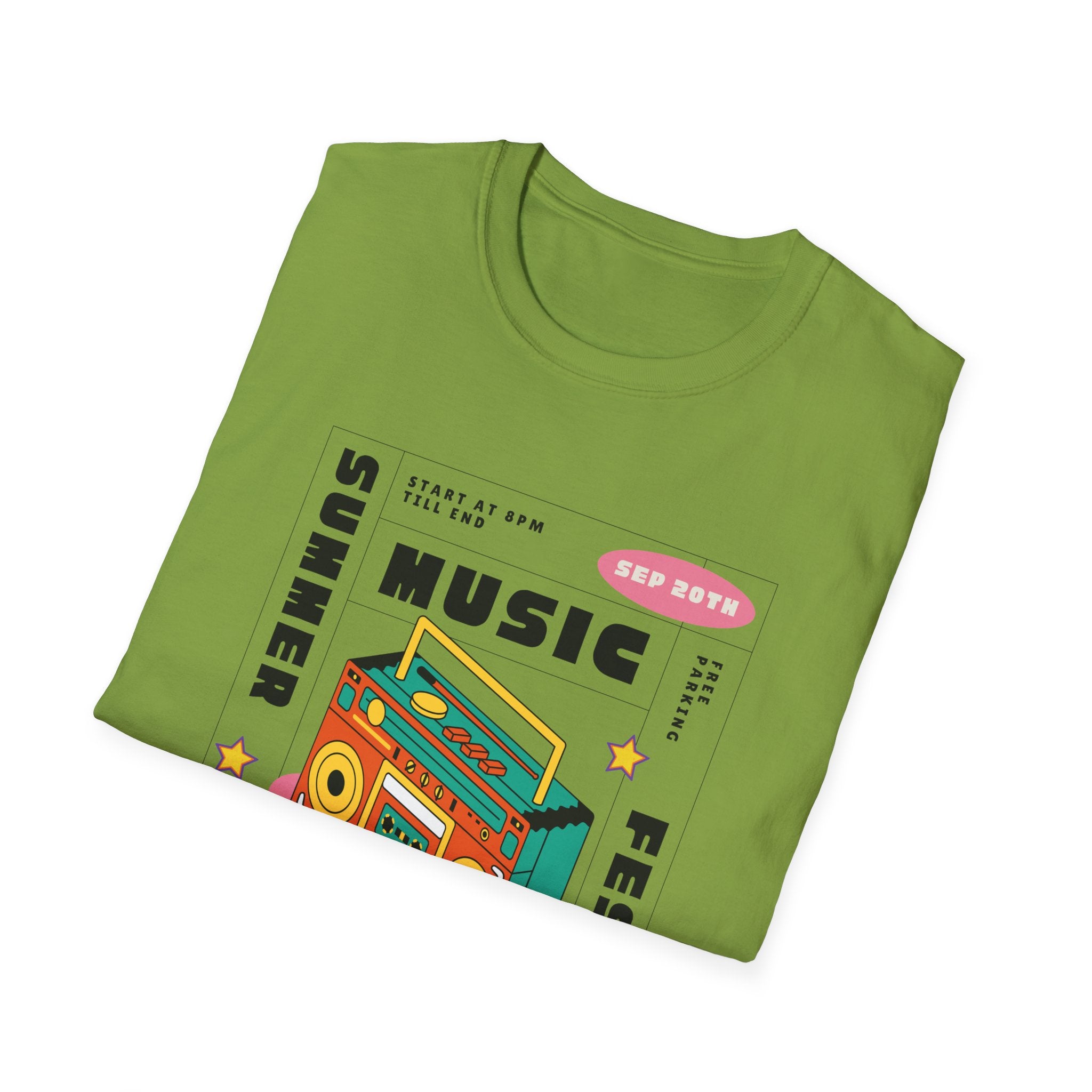 Music Festival T-Shirt — Retro Boombox Summer Festival Design - Creations by Chris and Carlos