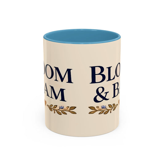Bloom & Bam Accent Coffee Mug — Floral Heart Ceramic Coffee Cup (11/15oz) - Creations by Chris and Carlos