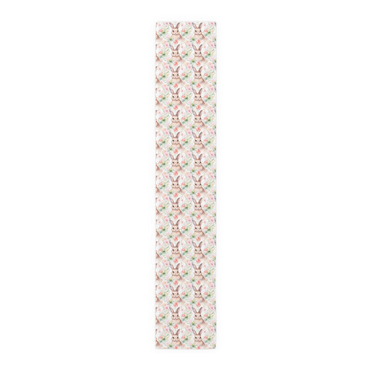 Easter Bunny Floral Table Runner — Spring Cotton-Poly Dining Decor - Creations by Chris and Carlos