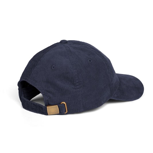 Corona Extra Embroidered Corduroy Cap — Vintage Navy Baseball Hat - Creations by Chris and Carlos