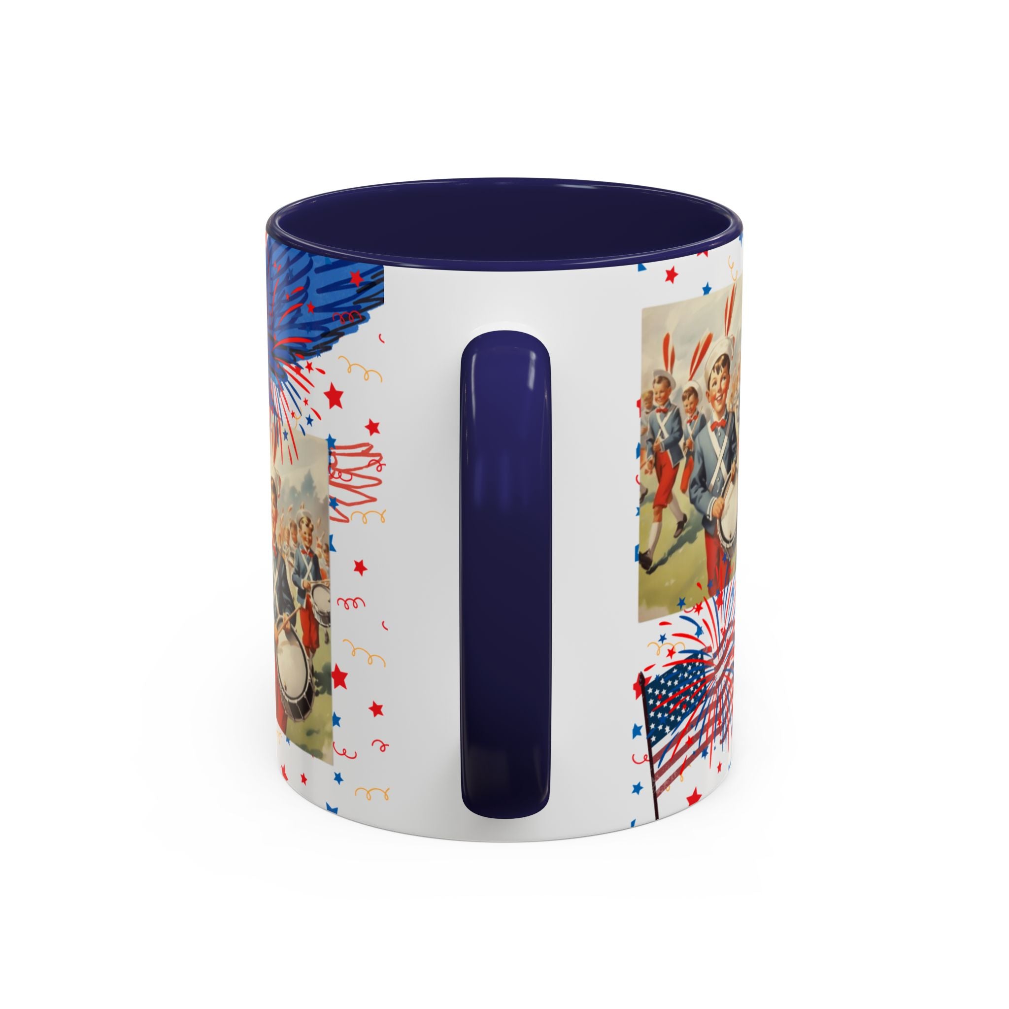 Patriotic Vintage 4th of July Accent Mug – 'Land of the Free, Home of the Brave' - Creations by Chris and Carlos