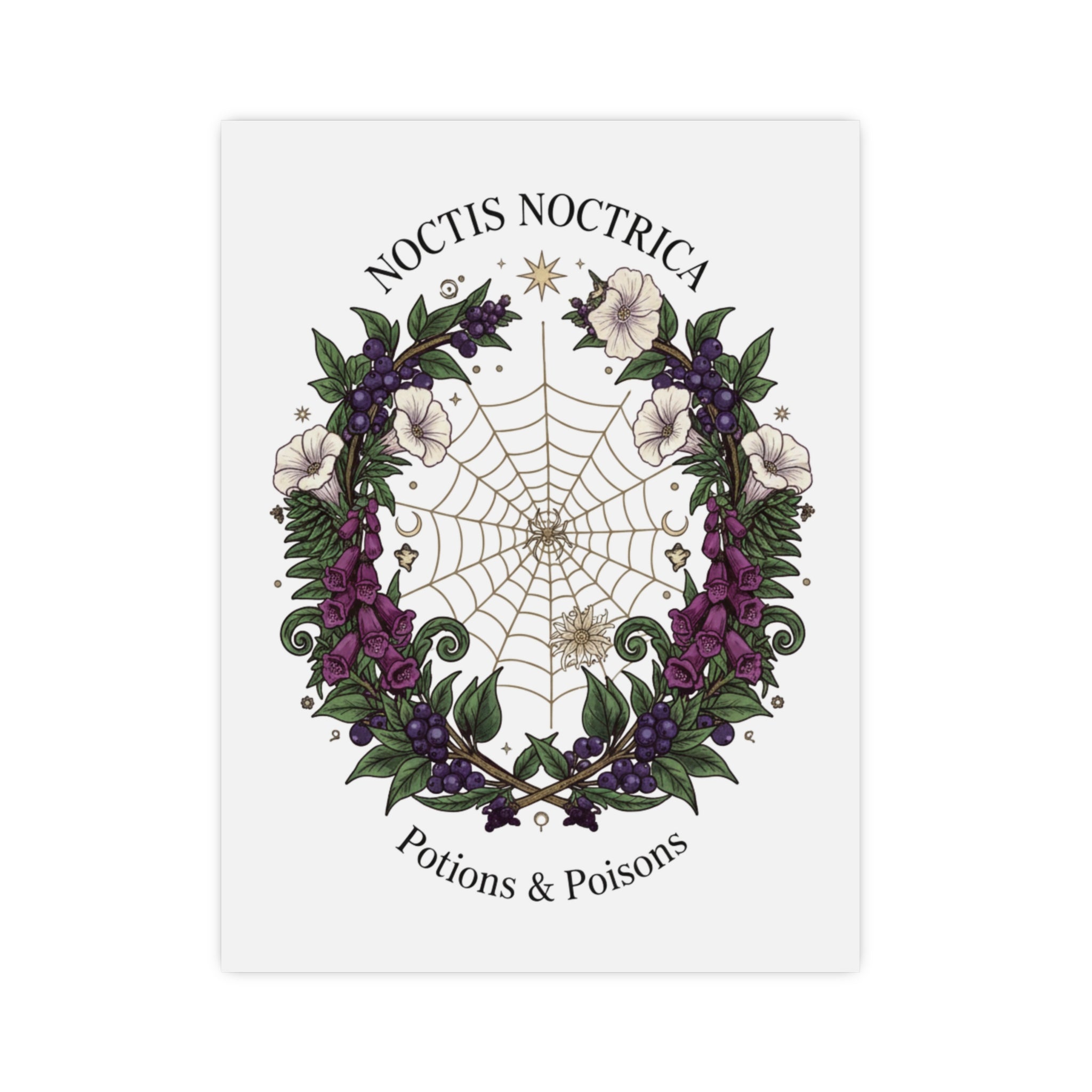 Noctis Noctrica Floral Spiderweb Poster — 'Potions & Poisons' Matte Art Print - Creations by Chris and Carlos