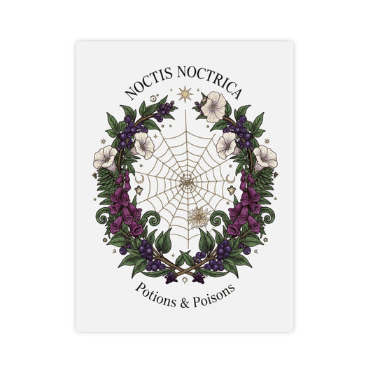 Noctis Noctrica Floral Spiderweb Poster — 'Potions & Poisons' Matte Art Print - Creations by Chris and Carlos